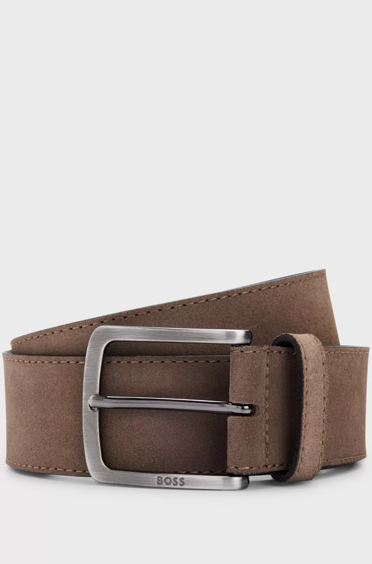 HUGO BOSS Ruskindsbælte Med Logospænde Beige Cheap