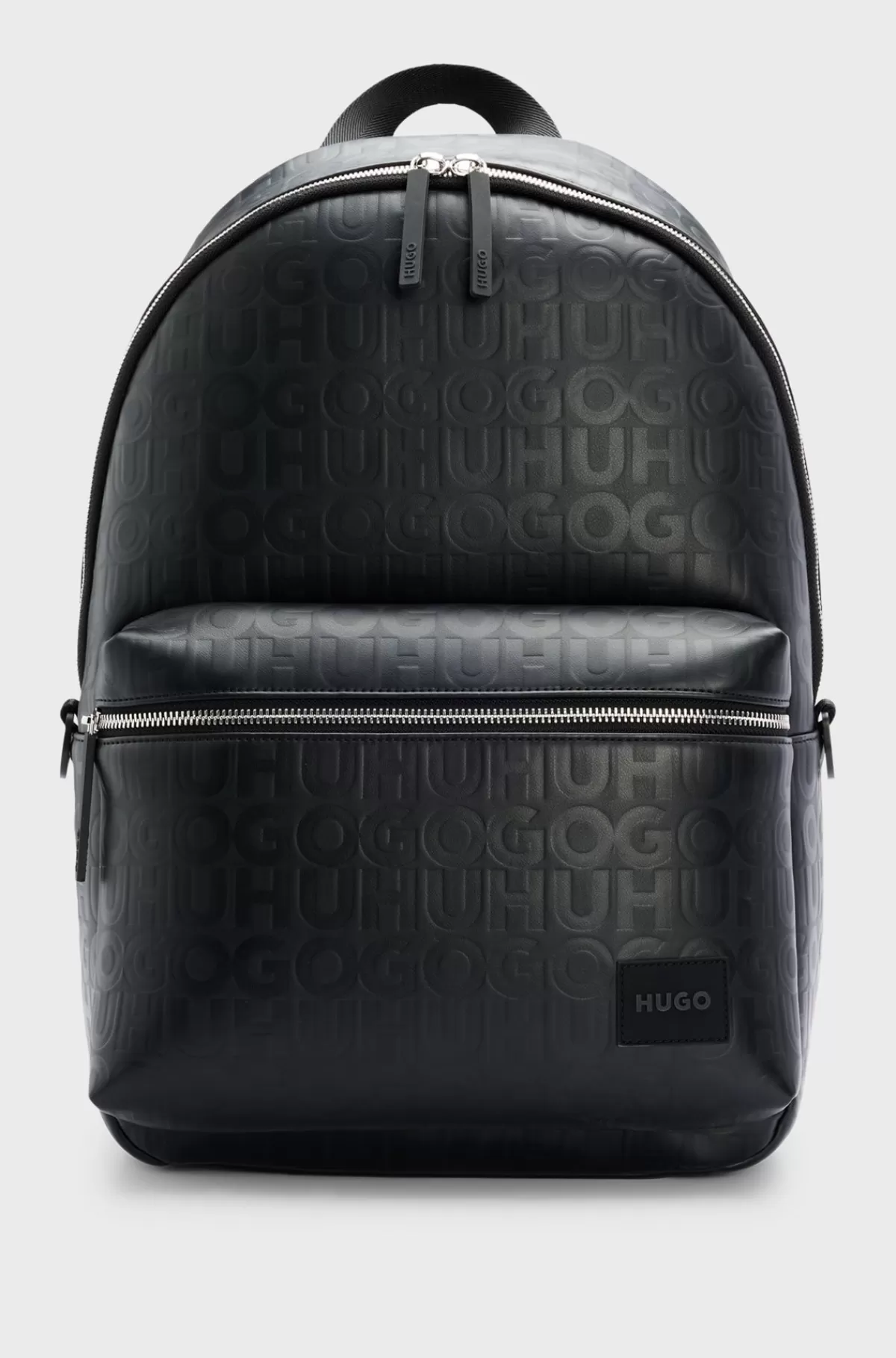 HUGO BOSS Rygsæk I Imiteret Læder Med Gentaget Logografik Sort Hot