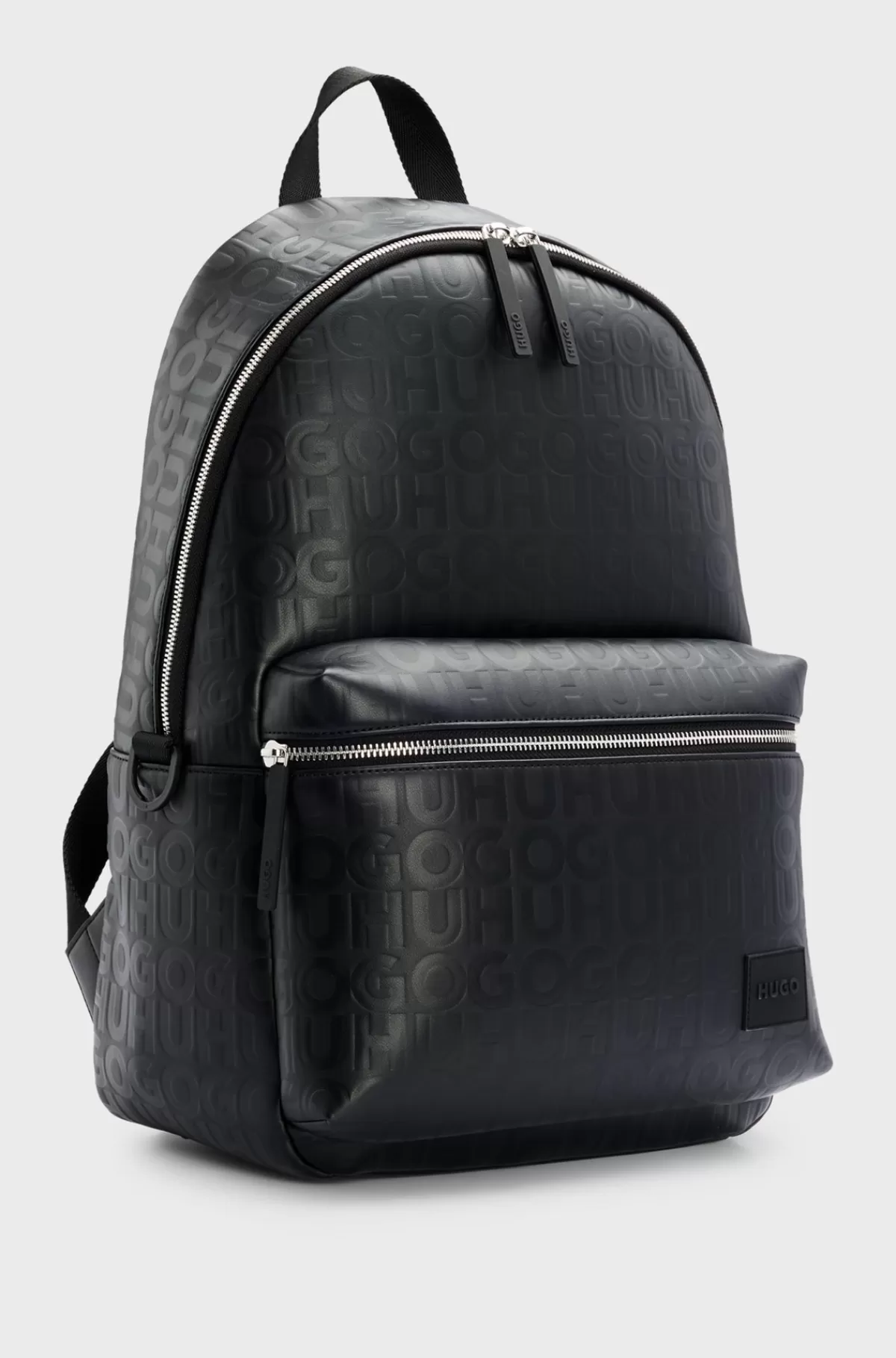 HUGO BOSS Rygsæk I Imiteret Læder Med Gentaget Logografik Sort Hot