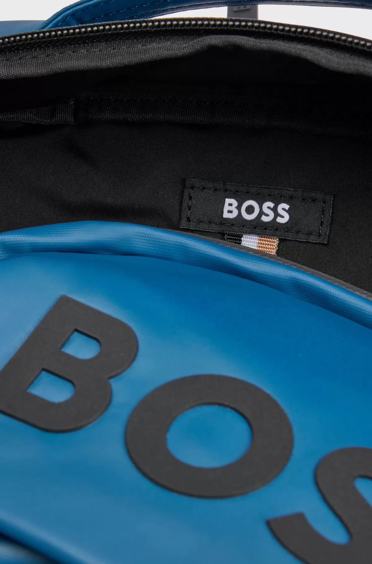 HUGO BOSS Rygsæk I Imiteret Læder Med Logo Lyseblå Store
