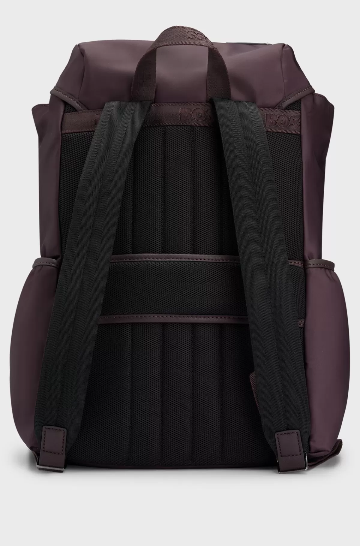 HUGO BOSS Rygsæk I Mat Twill Med Dobbeltmonogram Og Fuld Foring Mørkerød Best Sale