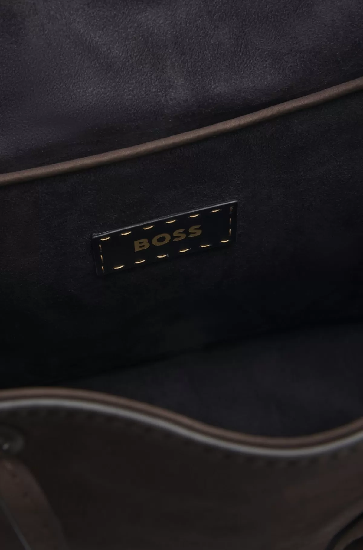 HUGO BOSS Rygsæk I Nubuck Med Træksnor Og Brandede Kanter Mørkebrun Hot