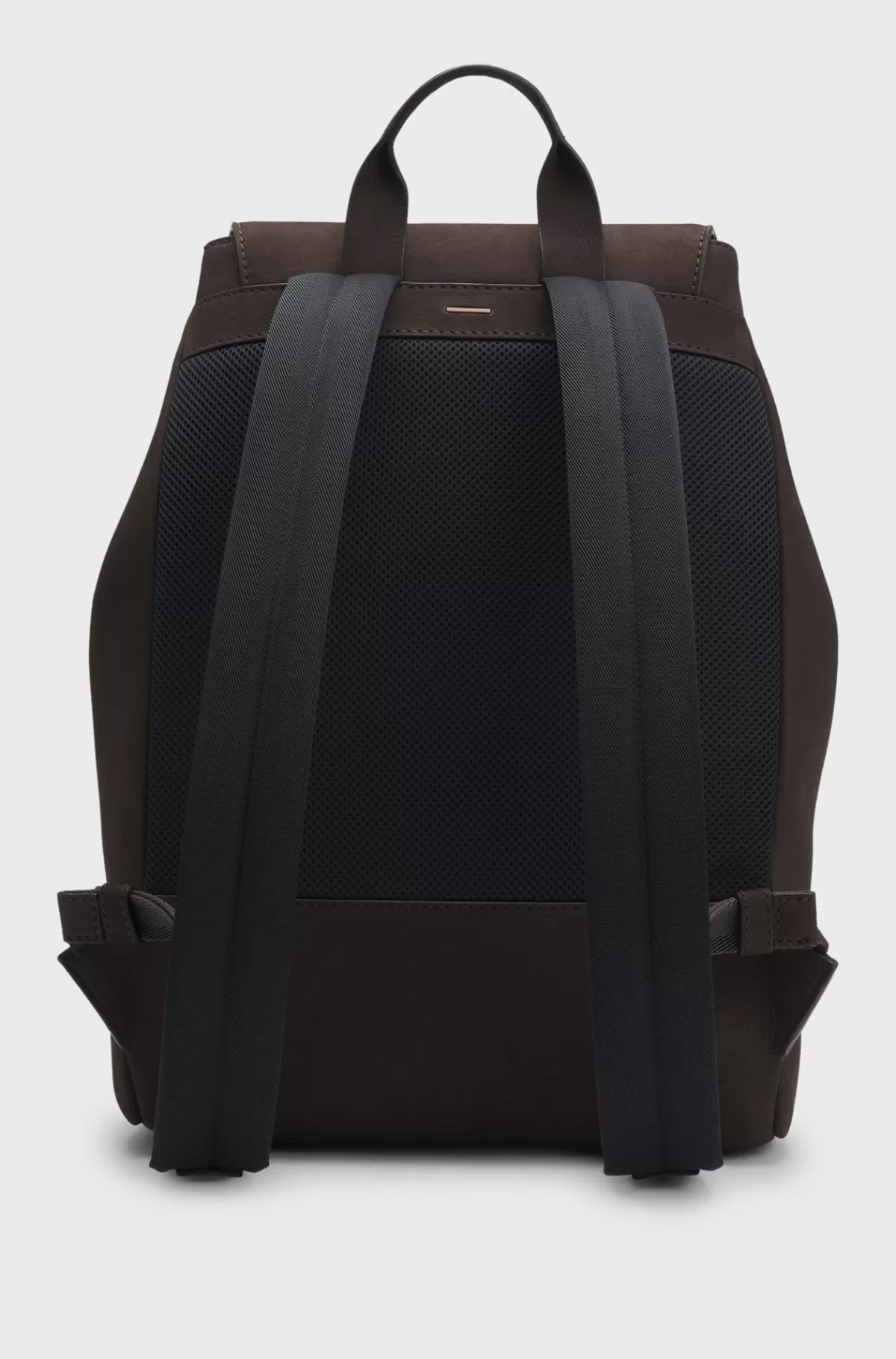 HUGO BOSS Rygsæk I Nubuck Med Træksnor Og Brandede Kanter Mørkebrun Hot