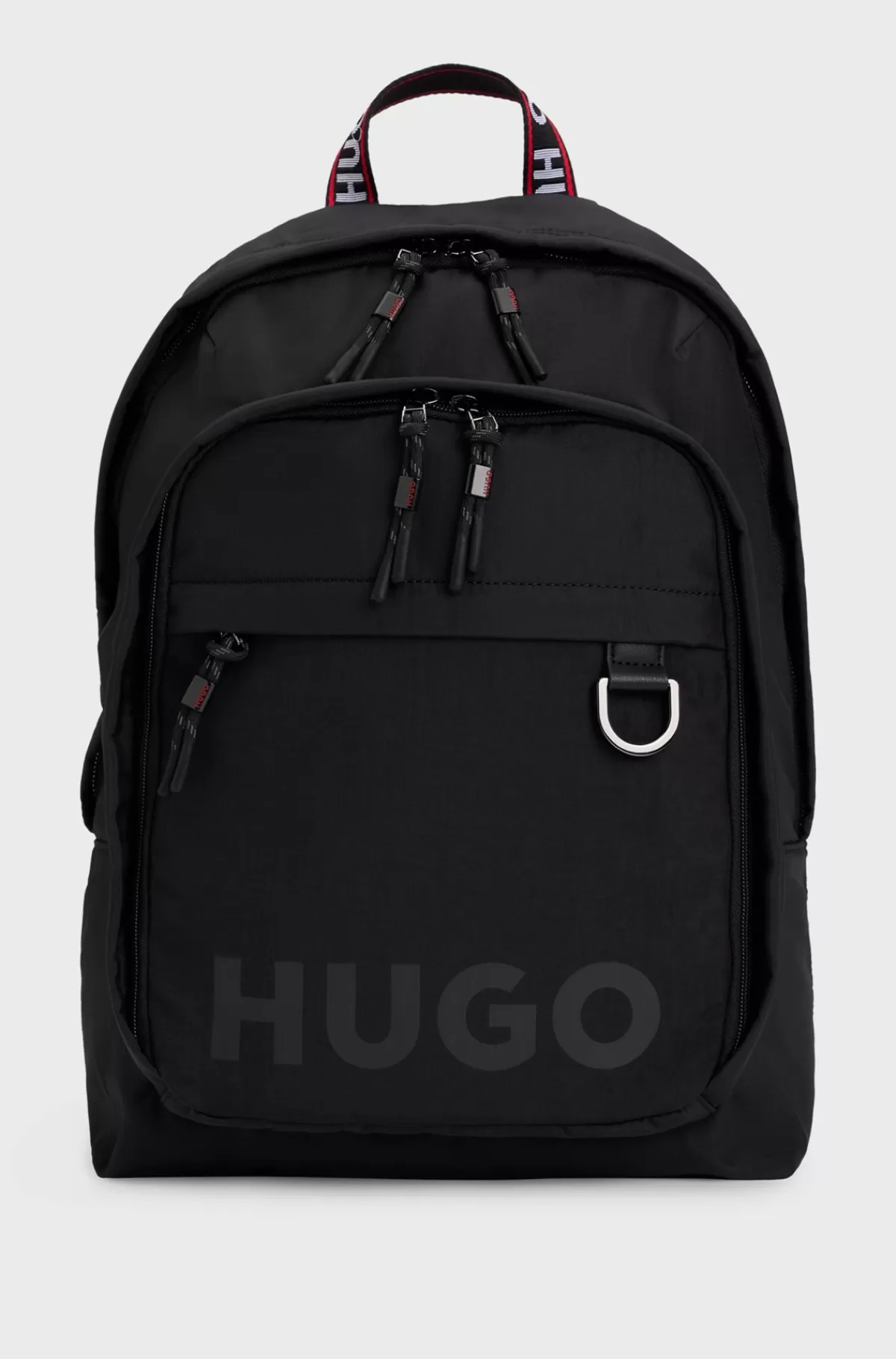 HUGO BOSS Rygsæk Med Logoprint Og Brandede Hanke Sort Outlet