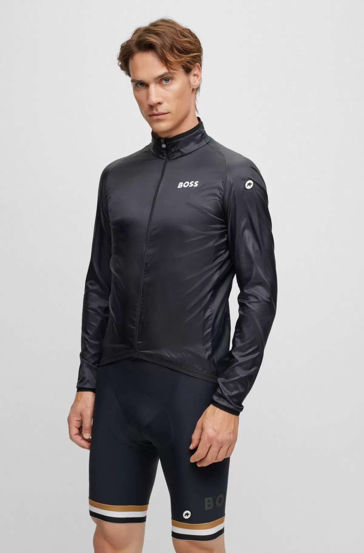HUGO BOSS Sammenfoldelig Vindjakke Fra BOSS X ASSOS Med Branding Sort Online