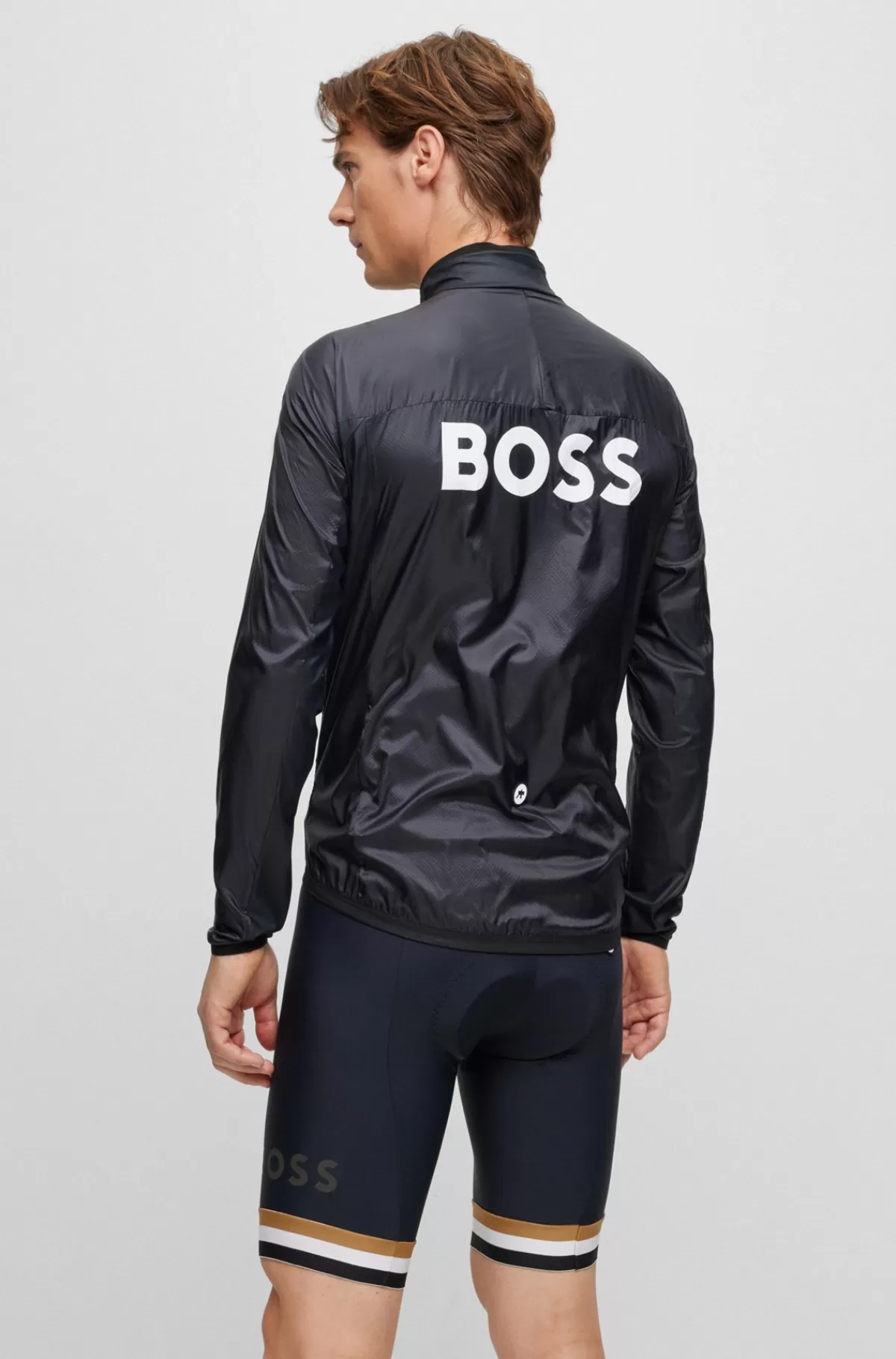 HUGO BOSS Sammenfoldelig Vindjakke Fra BOSS X ASSOS Med Branding Sort Online