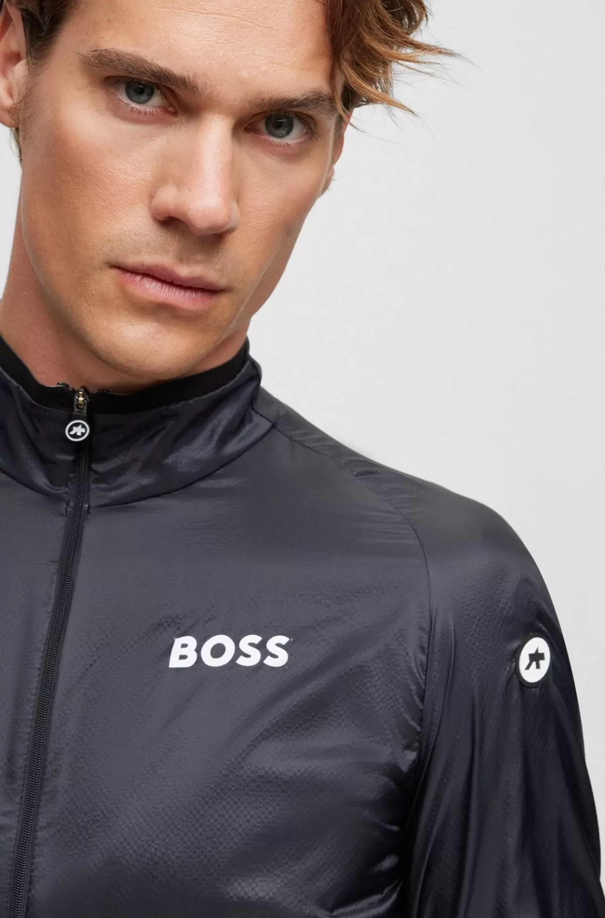 HUGO BOSS Sammenfoldelig Vindjakke Fra BOSS X ASSOS Med Branding Sort Online