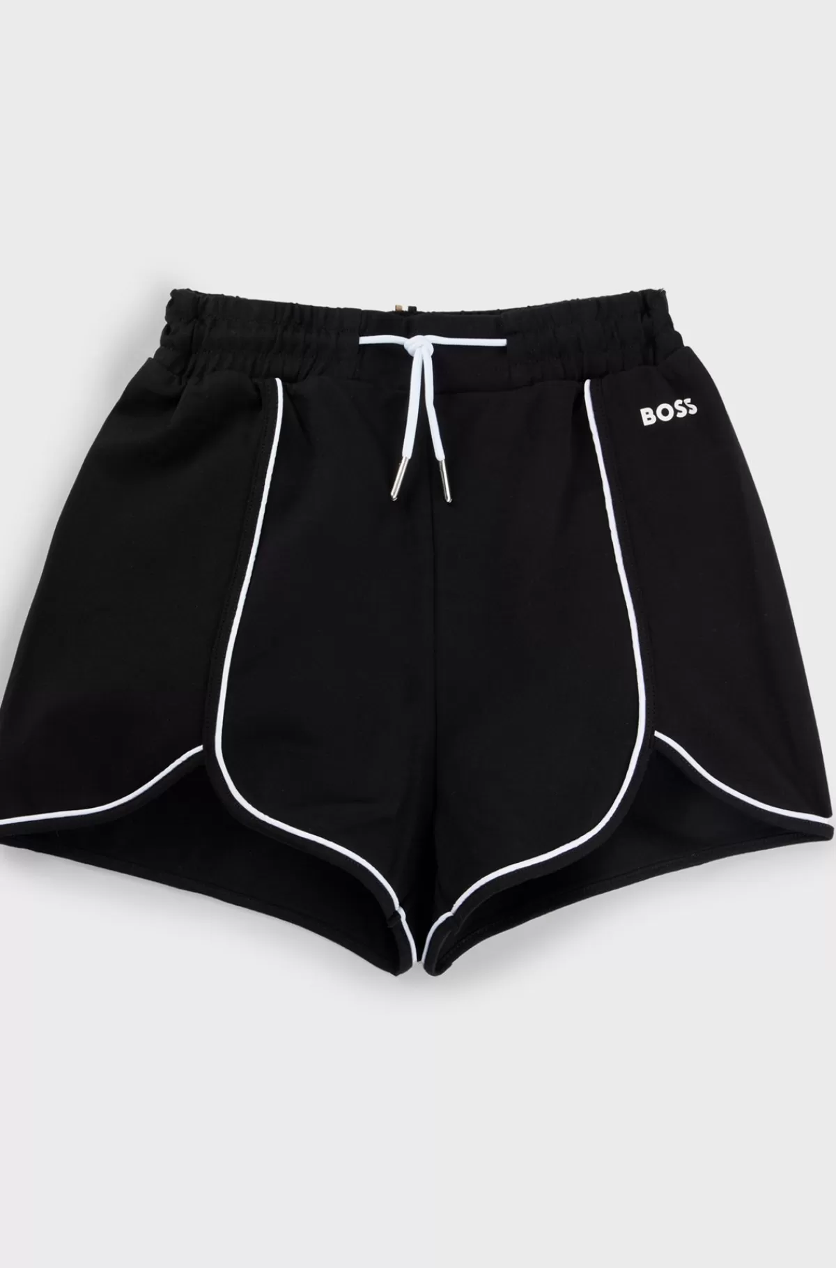 HUGO BOSS Short Til Børn I Stof Med Stræk Og Paspolering Samt Logo Sort Outlet