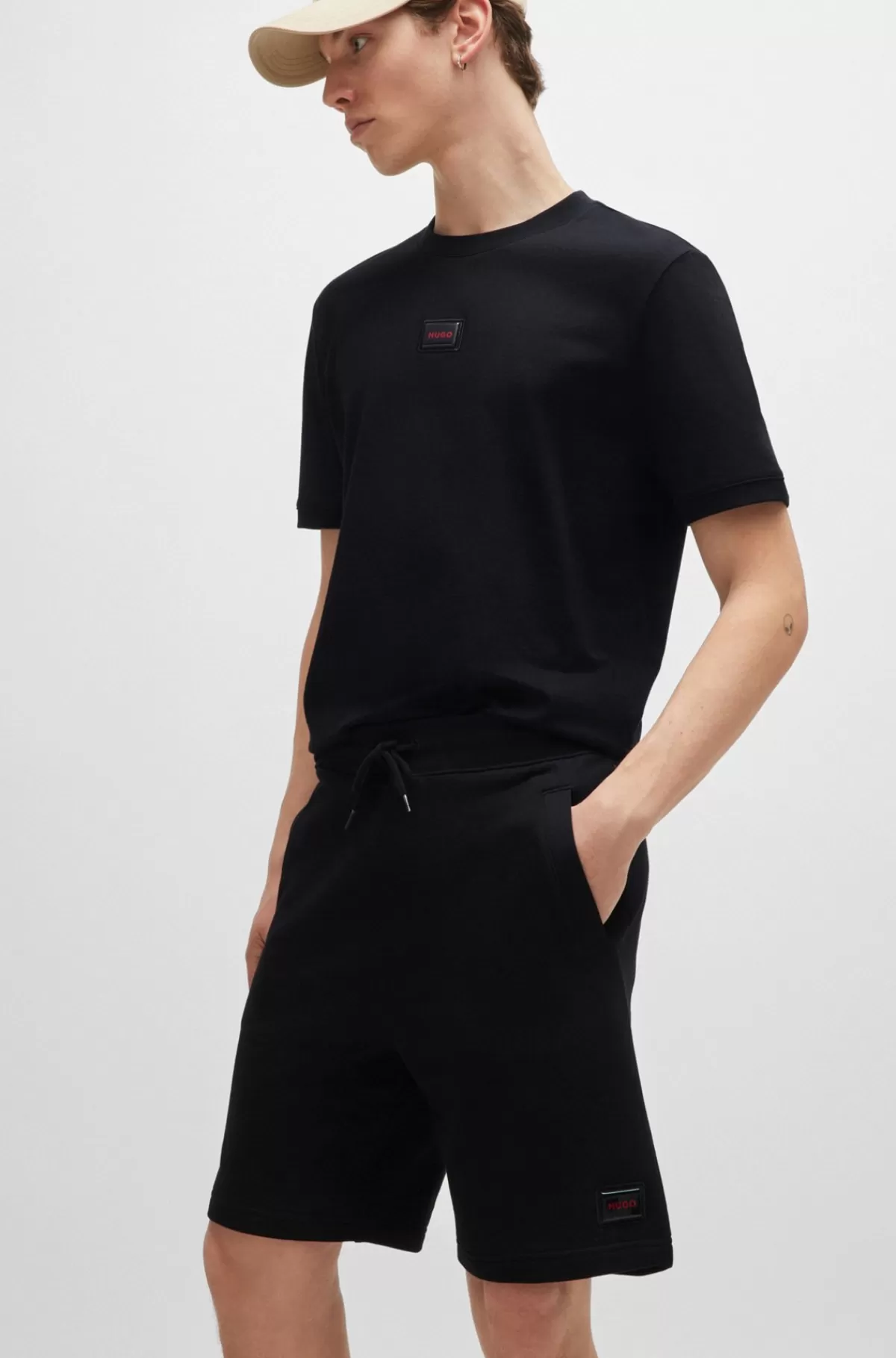 HUGO BOSS Shorts Af Sweatkvalitet Af Bomuld Med Relaxed Fit Og Logo Sort Best