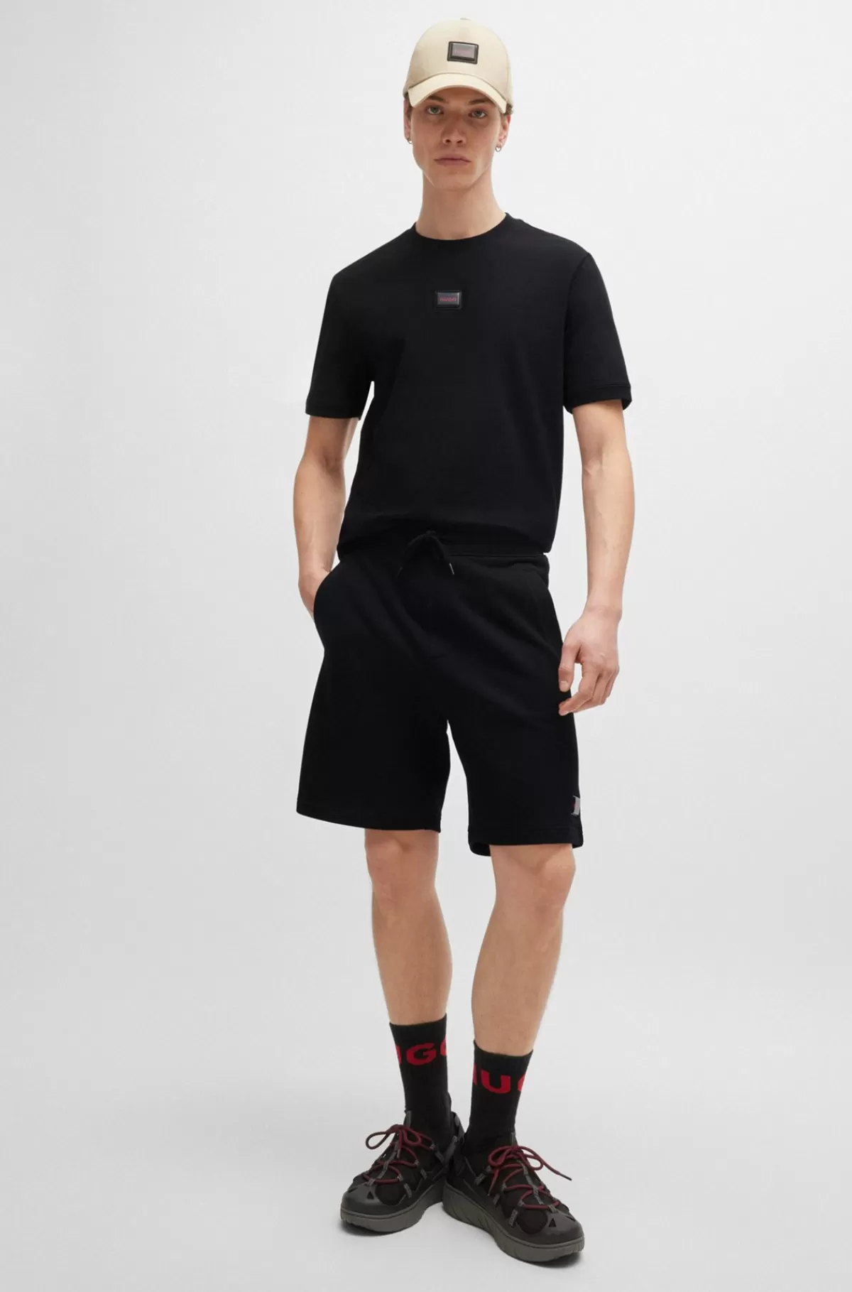 HUGO BOSS Shorts Af Sweatkvalitet Af Bomuld Med Relaxed Fit Og Logo Sort Best