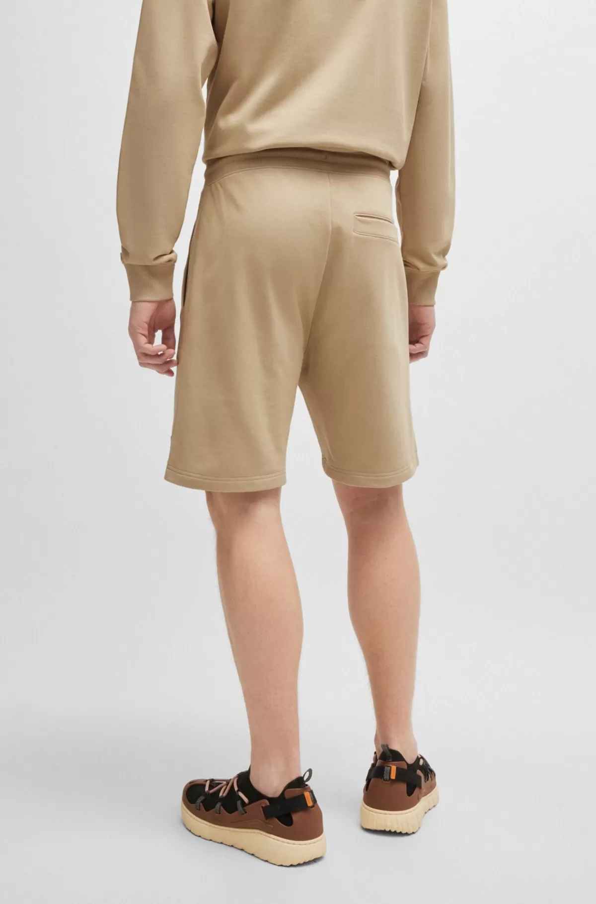 HUGO BOSS Shorts Af Sweatkvalitet Af Bomuld Med Relaxed Fit Og Logo Beige Hot