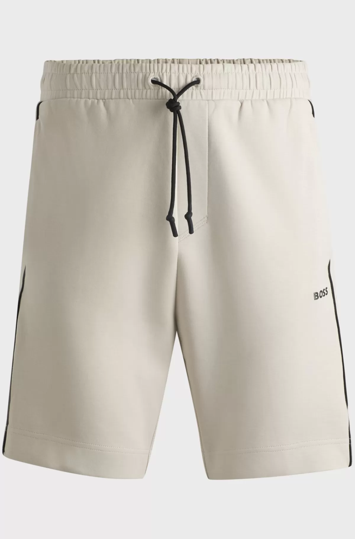 HUGO BOSS Shorts I Bomuld Med Stræk Og En Præget Grafik Naturlig Cheap