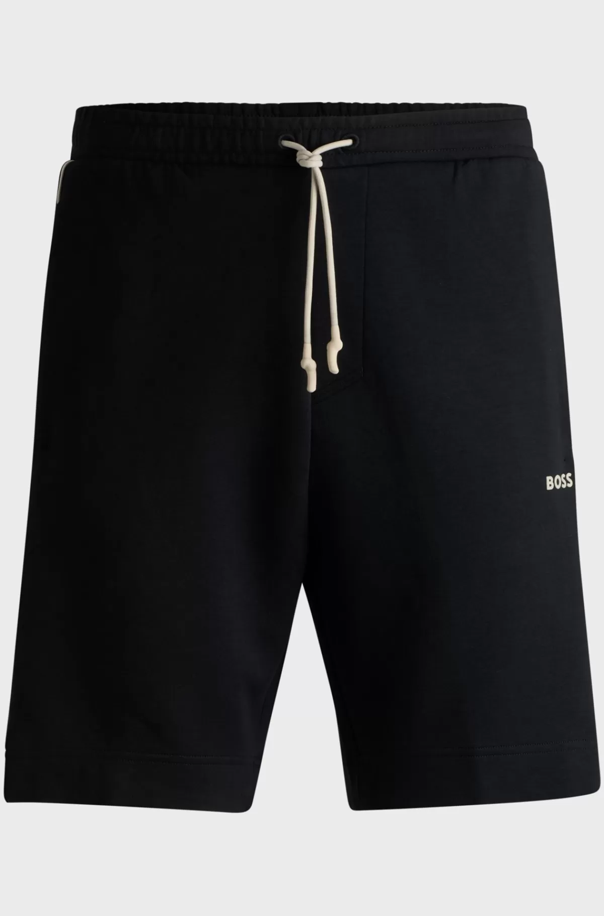 HUGO BOSS Shorts I Bomuld Med Stræk Og En Præget Grafik Sort Sale