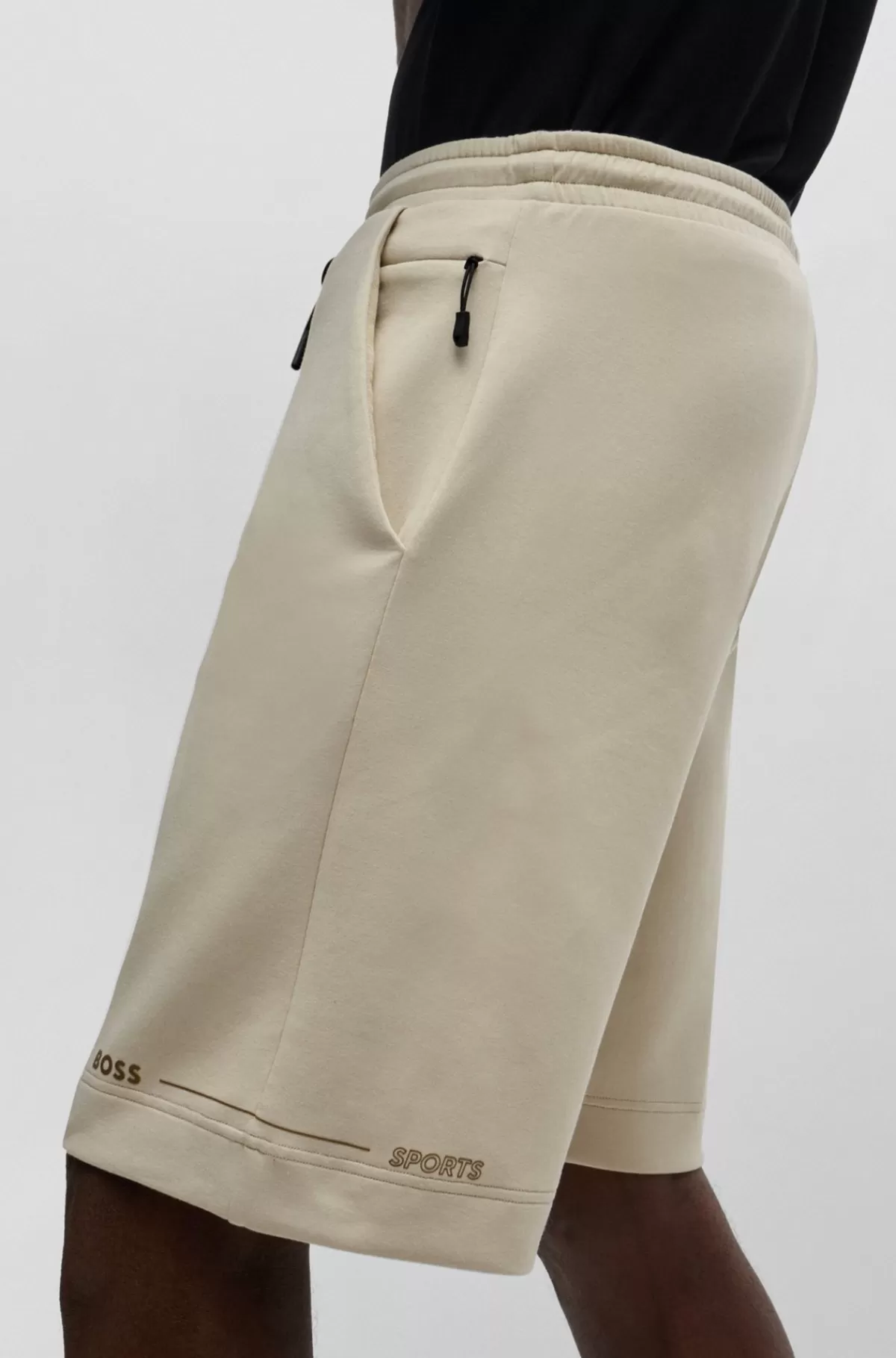 HUGO BOSS Shorts I Bomuldsblanding Med Printet Grafik Lys beige Flash Sale