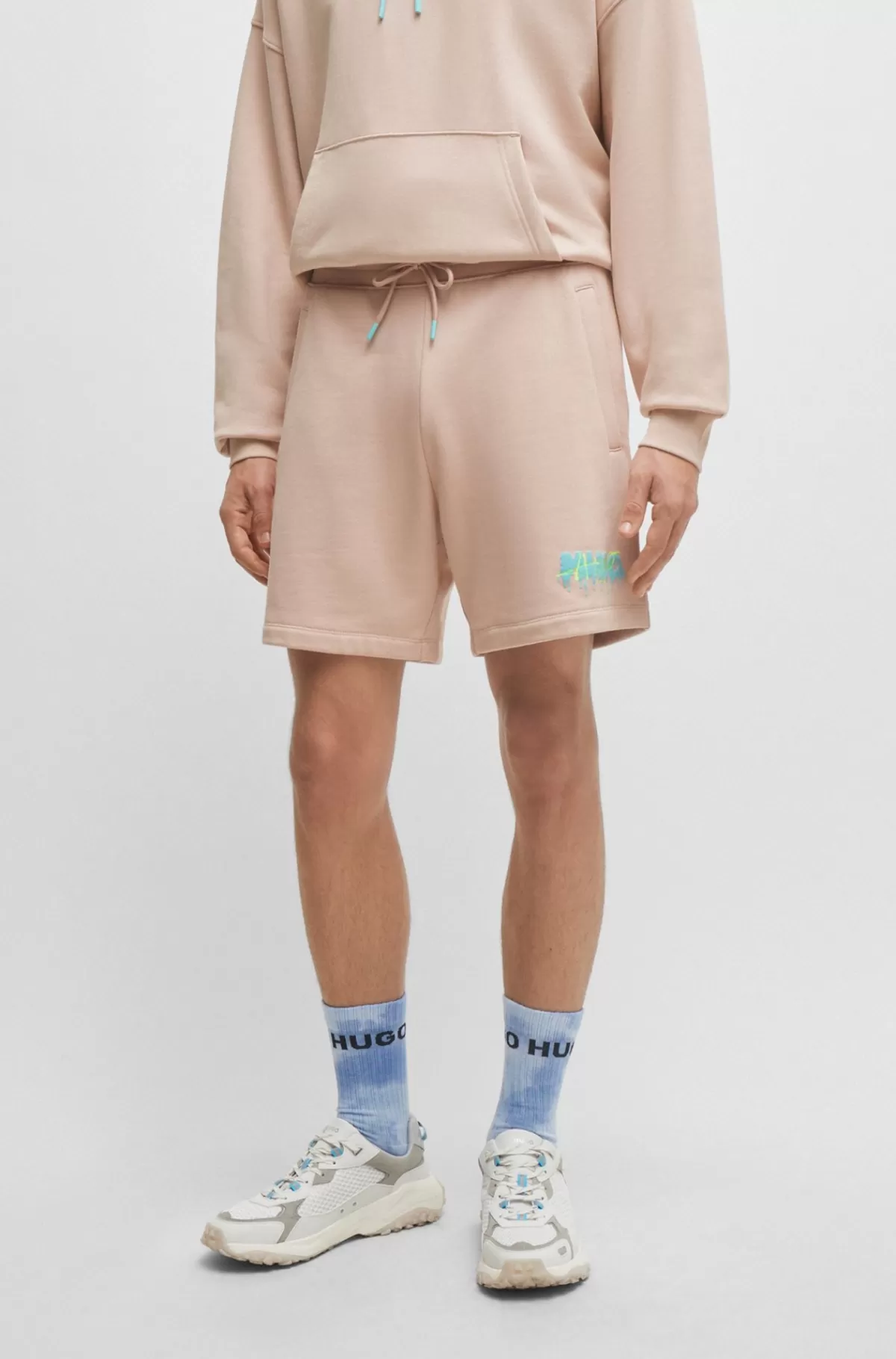 HUGO BOSS Shorts I Bomuldsfrotté Med Den Nye Sæsons Logo Lys pink Fashion