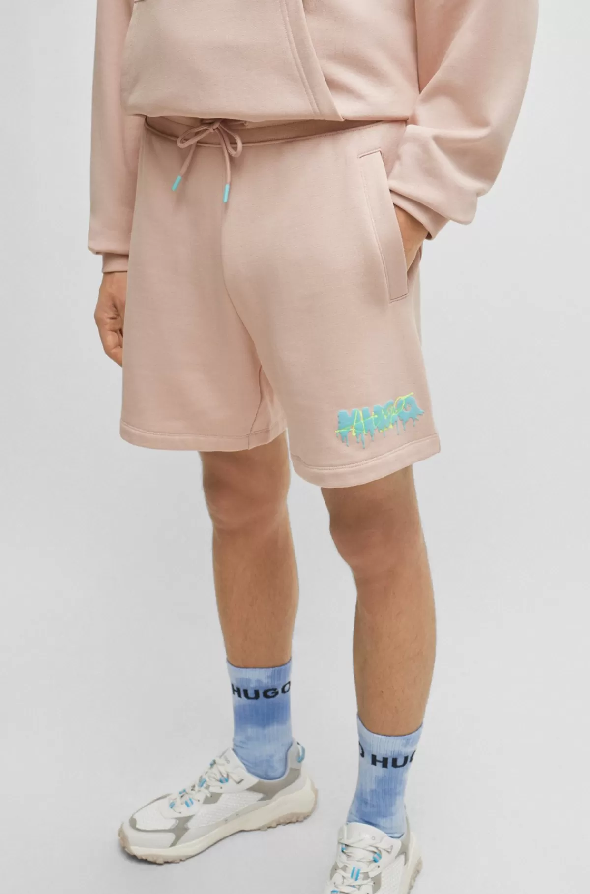 HUGO BOSS Shorts I Bomuldsfrotté Med Den Nye Sæsons Logo Lys pink Fashion
