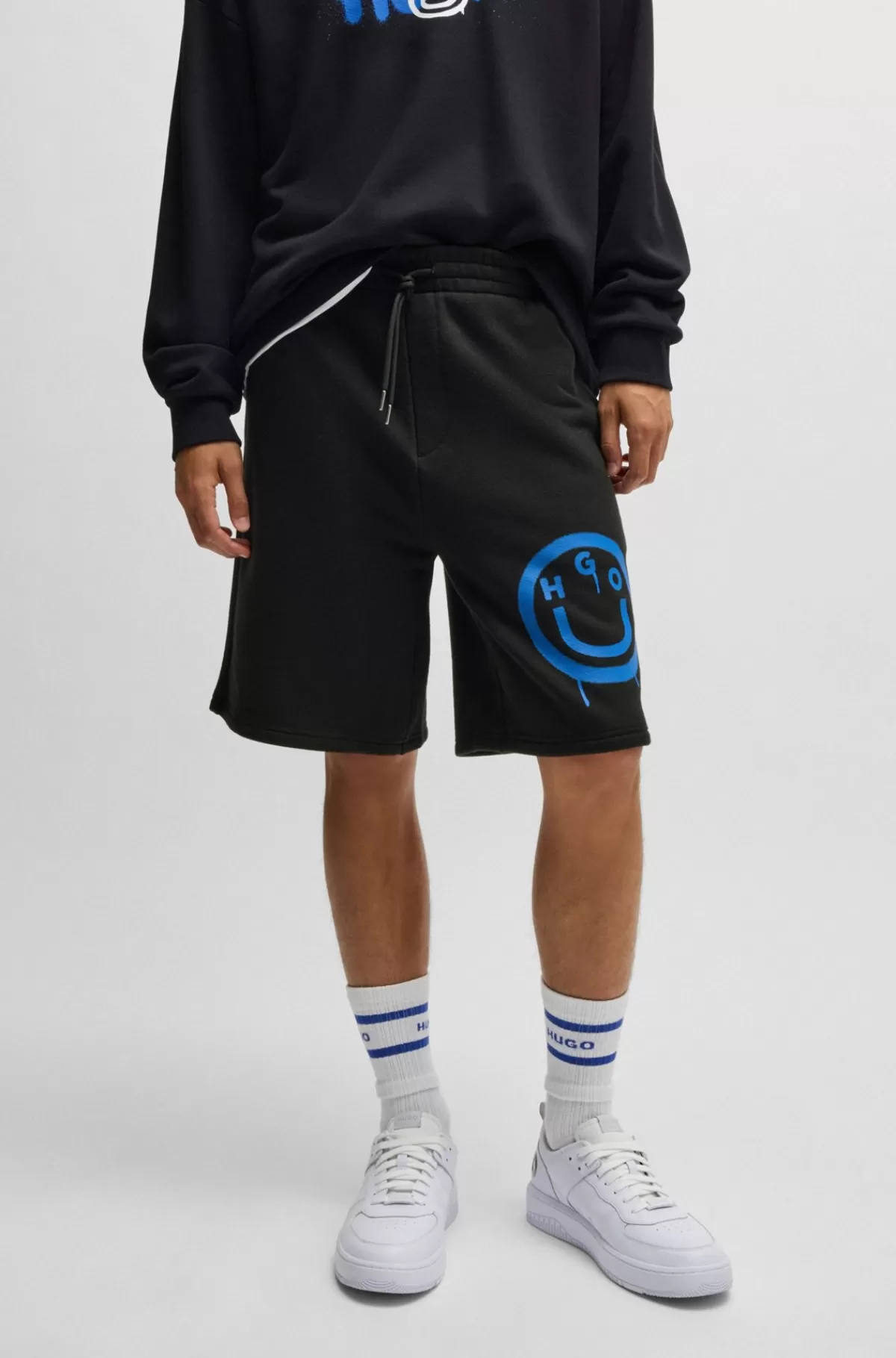 HUGO BOSS Shorts I Bomuldsfrotté Med Logo Sort Best Sale