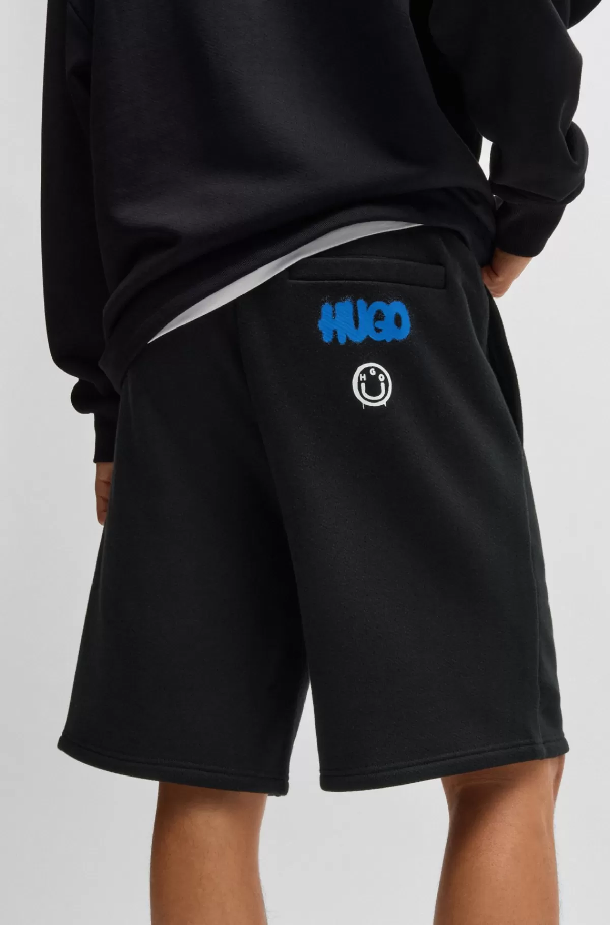 HUGO BOSS Shorts I Bomuldsfrotté Med Logo Sort Best Sale