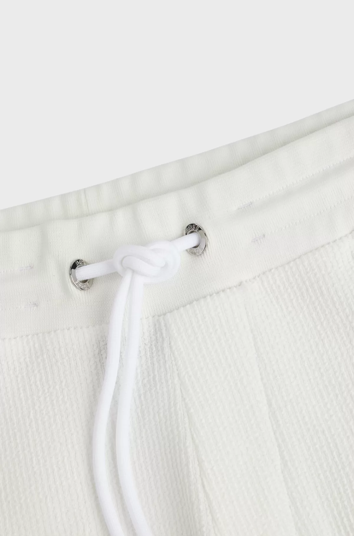 HUGO BOSS Shorts Med Oversize Fit Og Sølvfarvede Kanter Hvid Fashion