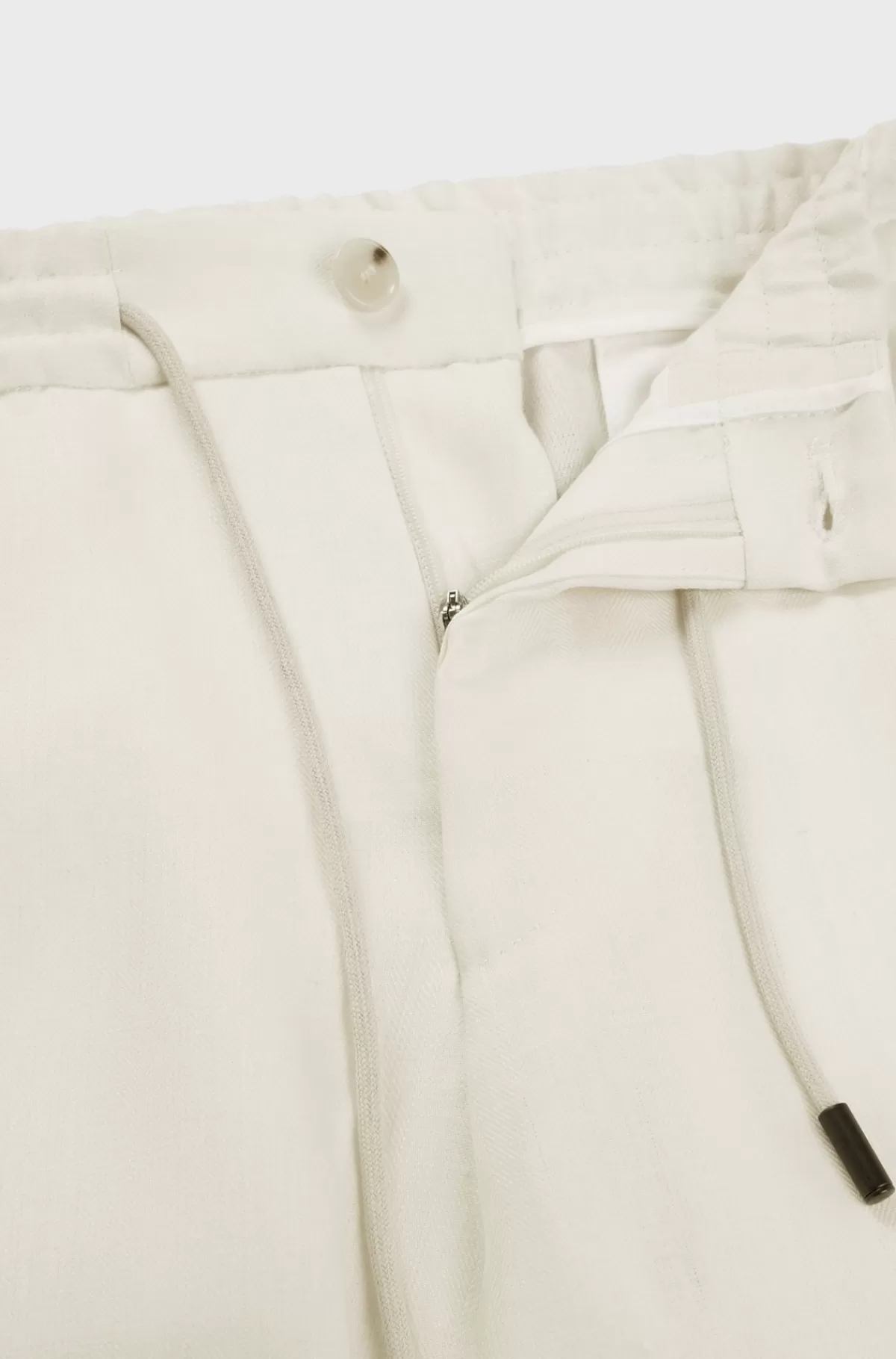 HUGO BOSS Shorts Med Sildebensfor, Træksnor Og Plissering Foran Hvid Hot