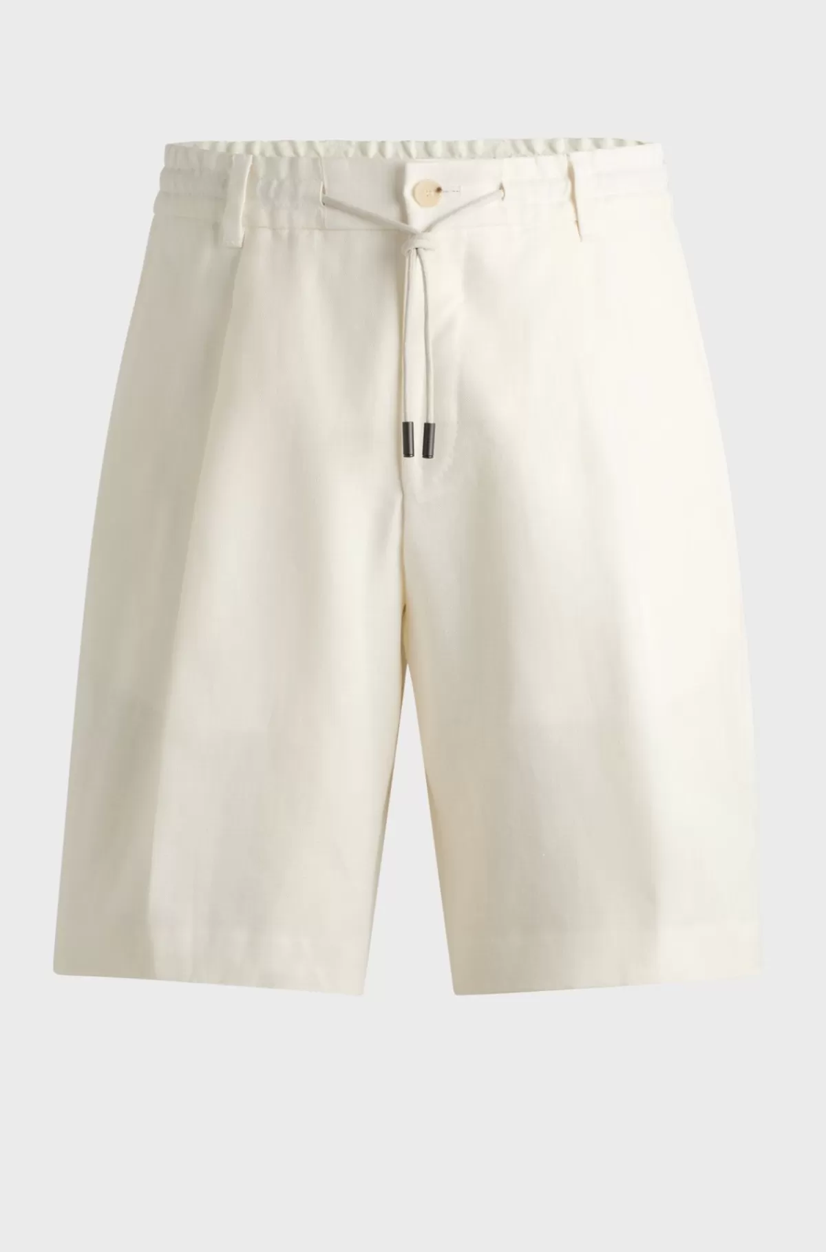 HUGO BOSS Shorts Med Sildebensfor, Træksnor Og Plissering Foran Hvid Hot