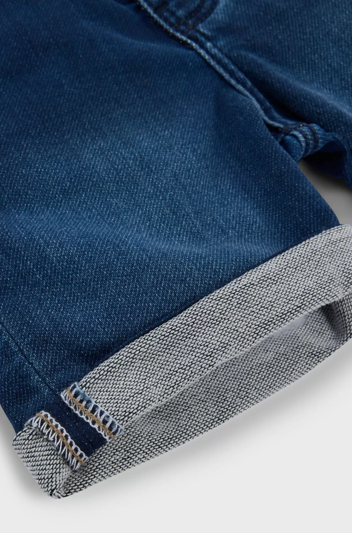 HUGO BOSS Shorts Til Børn I Blå Strikket Denim Med Stræk Mønstret Best