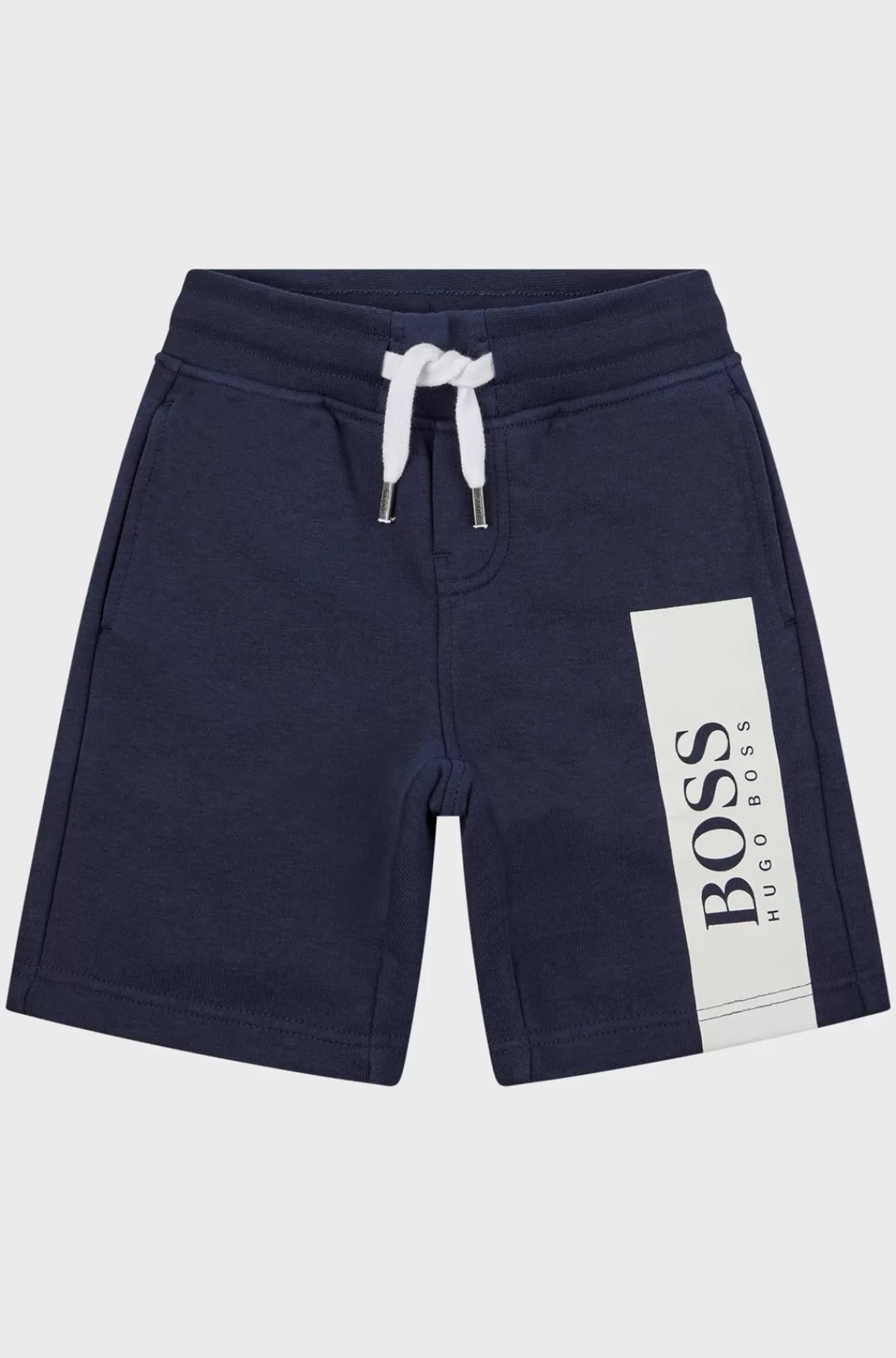 HUGO BOSS Shorts Til Børn I Bomuldsblanding Med Trykt Logo Mørkeblå Discount
