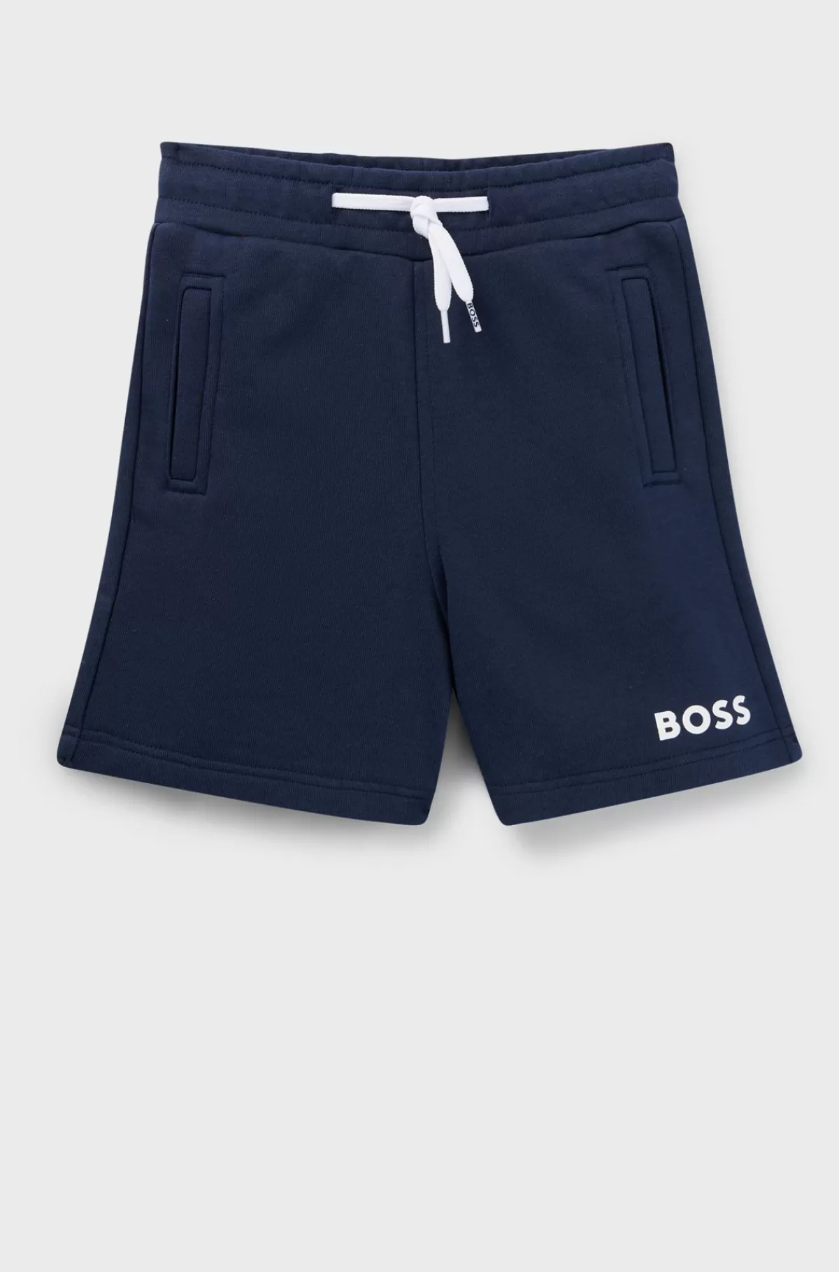 HUGO BOSS Shorts Til Børn I Fleece Med Regular Fit Og Logoprint Mørkeblå Store
