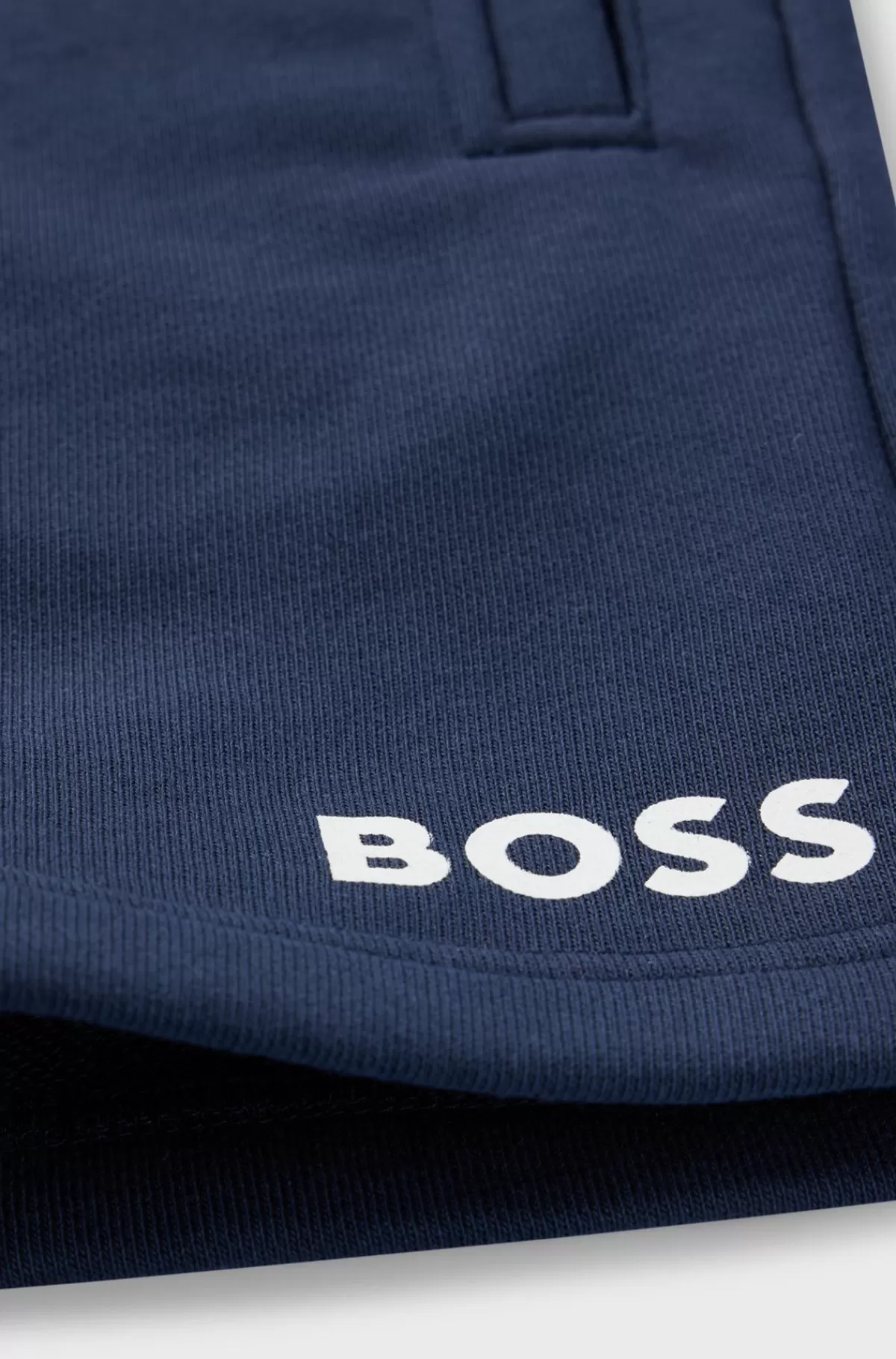 HUGO BOSS Shorts Til Børn I Fleece Med Regular Fit Og Logoprint Mørkeblå Store