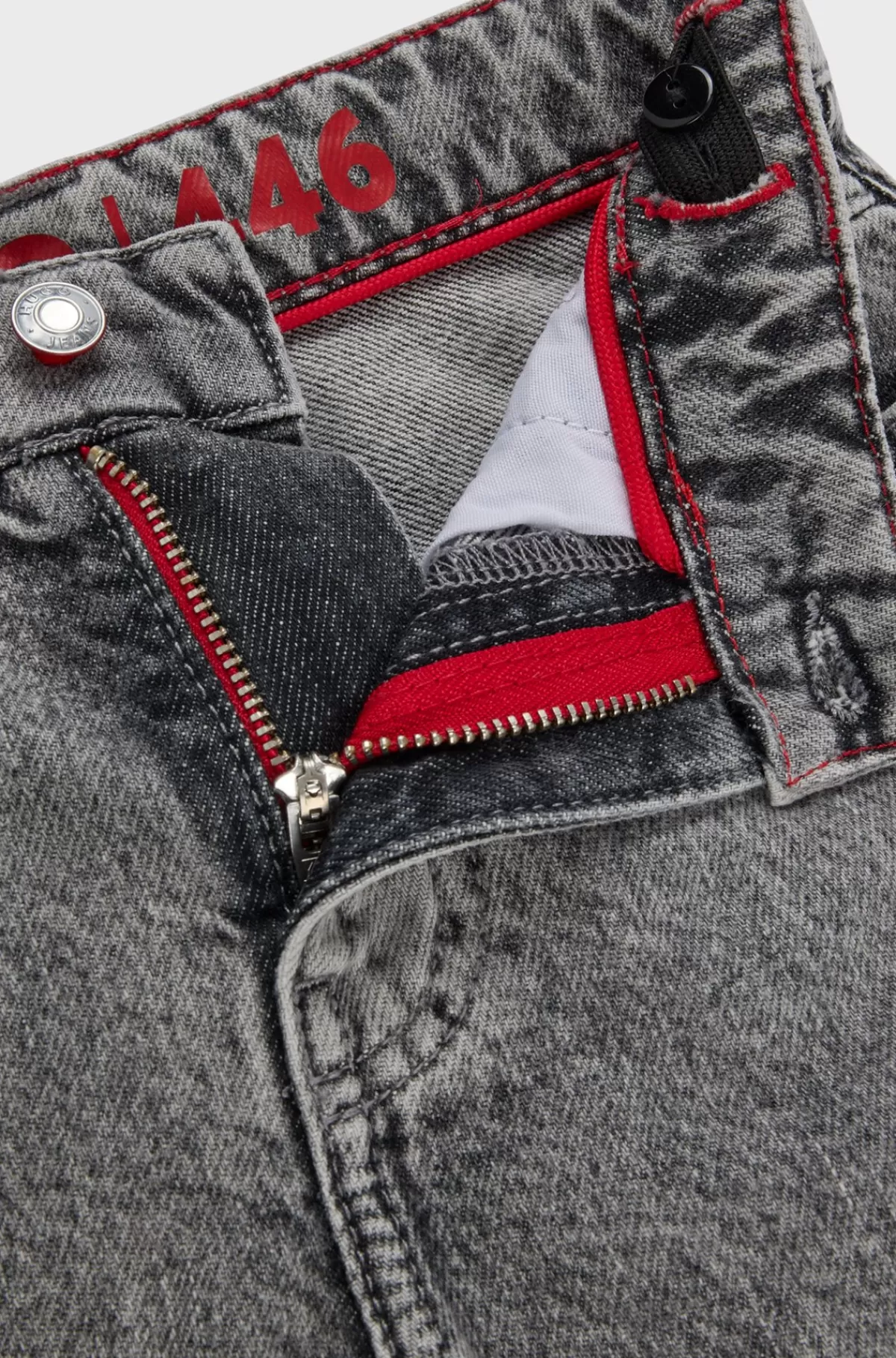 HUGO BOSS Shorts Til Børn I Grå Bomuldsdenim Med Loose Fit Mønstret Best