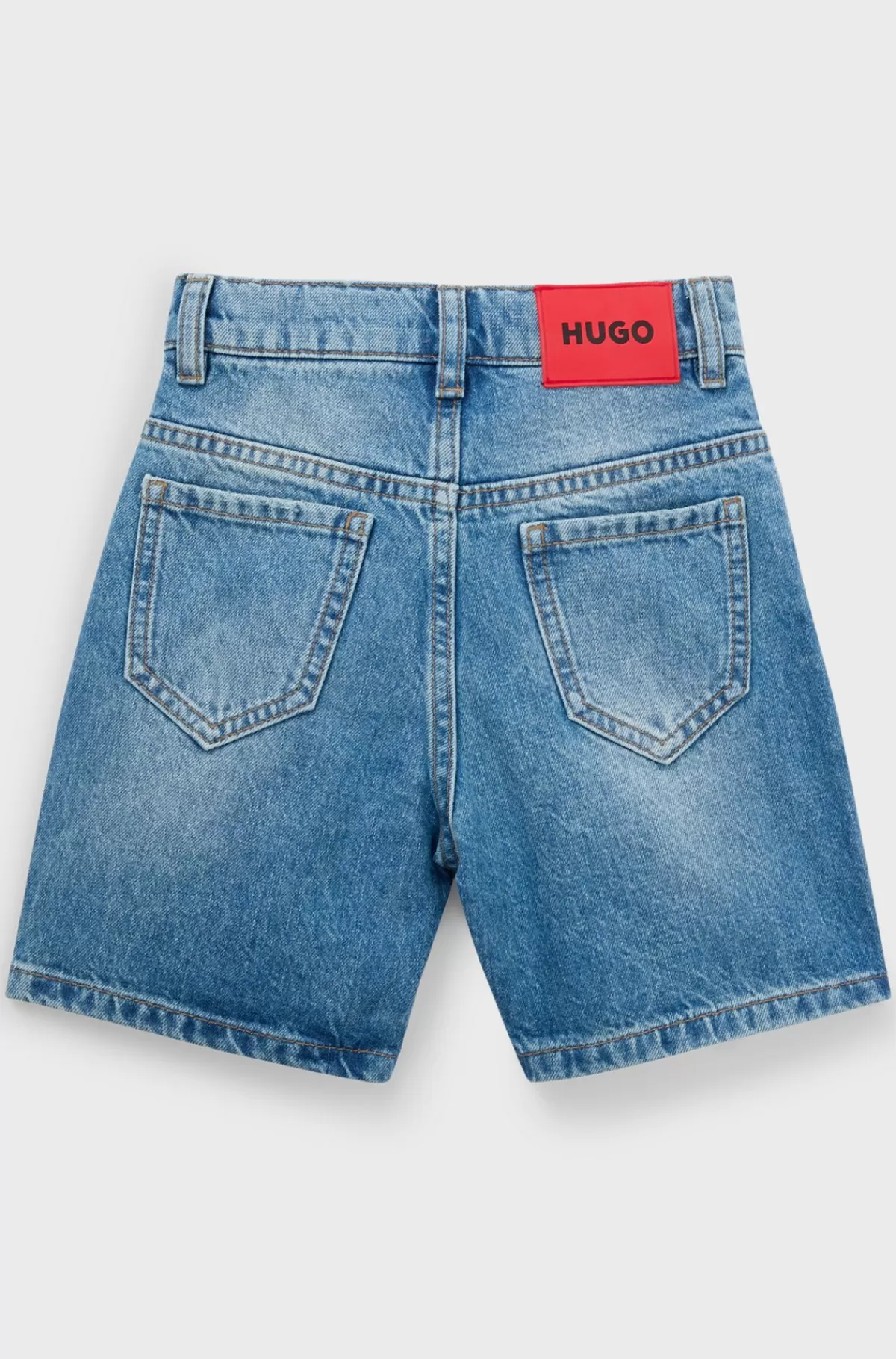 HUGO BOSS Shorts Til Børn Med Loose Fit I Blå Denim Mønstret Fashion