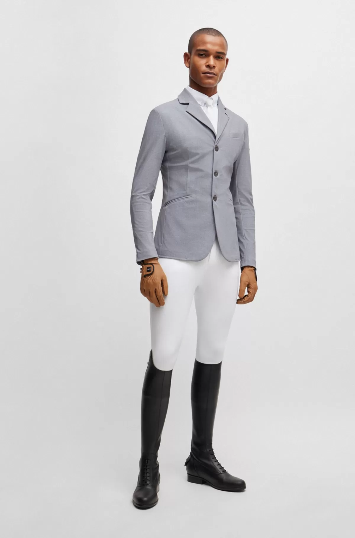 HUGO BOSS Showjakke Til Hestesport Med Stræk Og Sort-hvid Effekt Sølv Sale