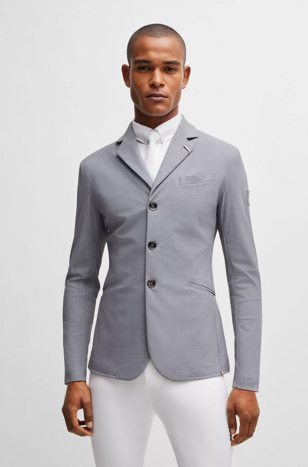 HUGO BOSS Showjakke Til Hestesport Med Stræk Og Sort-hvid Effekt Sølv Sale