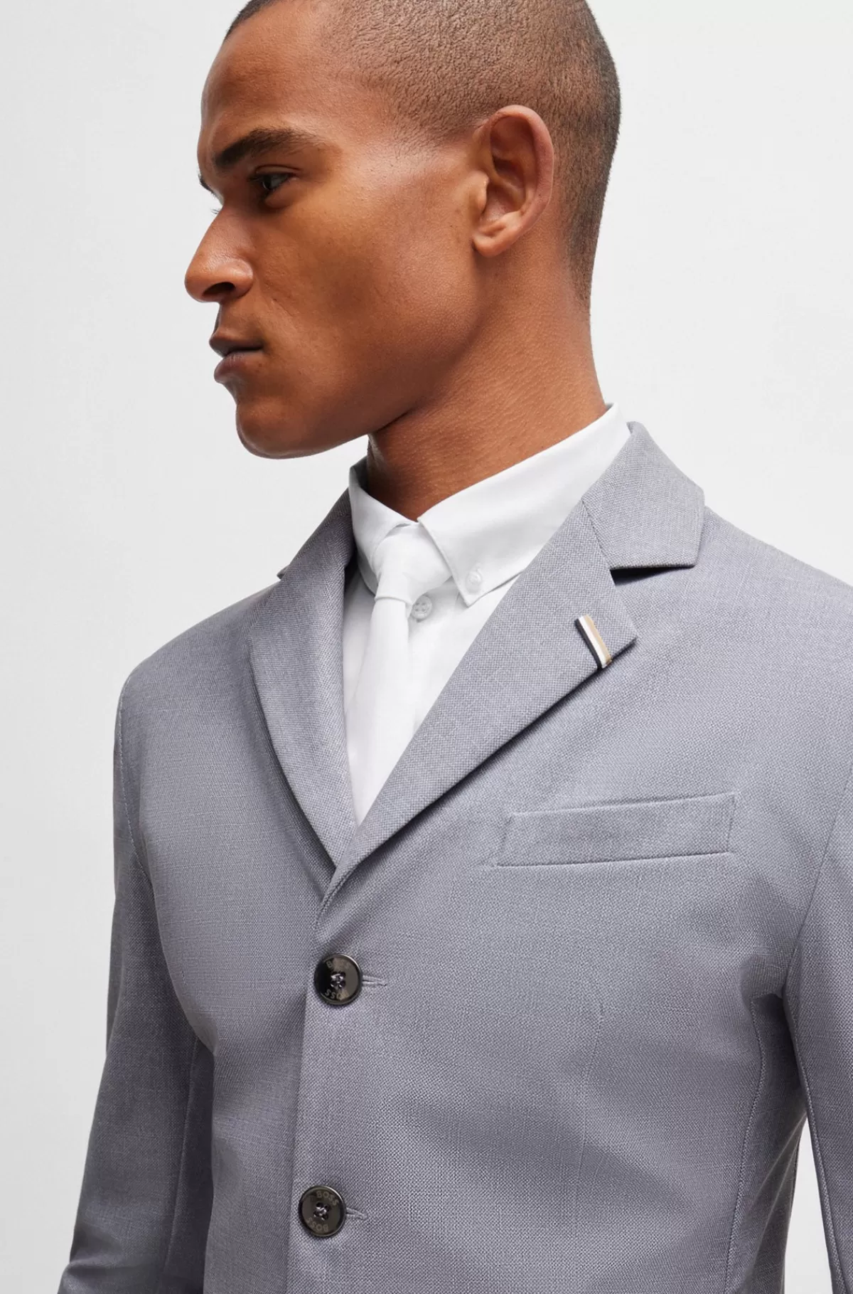 HUGO BOSS Showjakke Til Hestesport Med Stræk Og Sort-hvid Effekt Sølv Sale