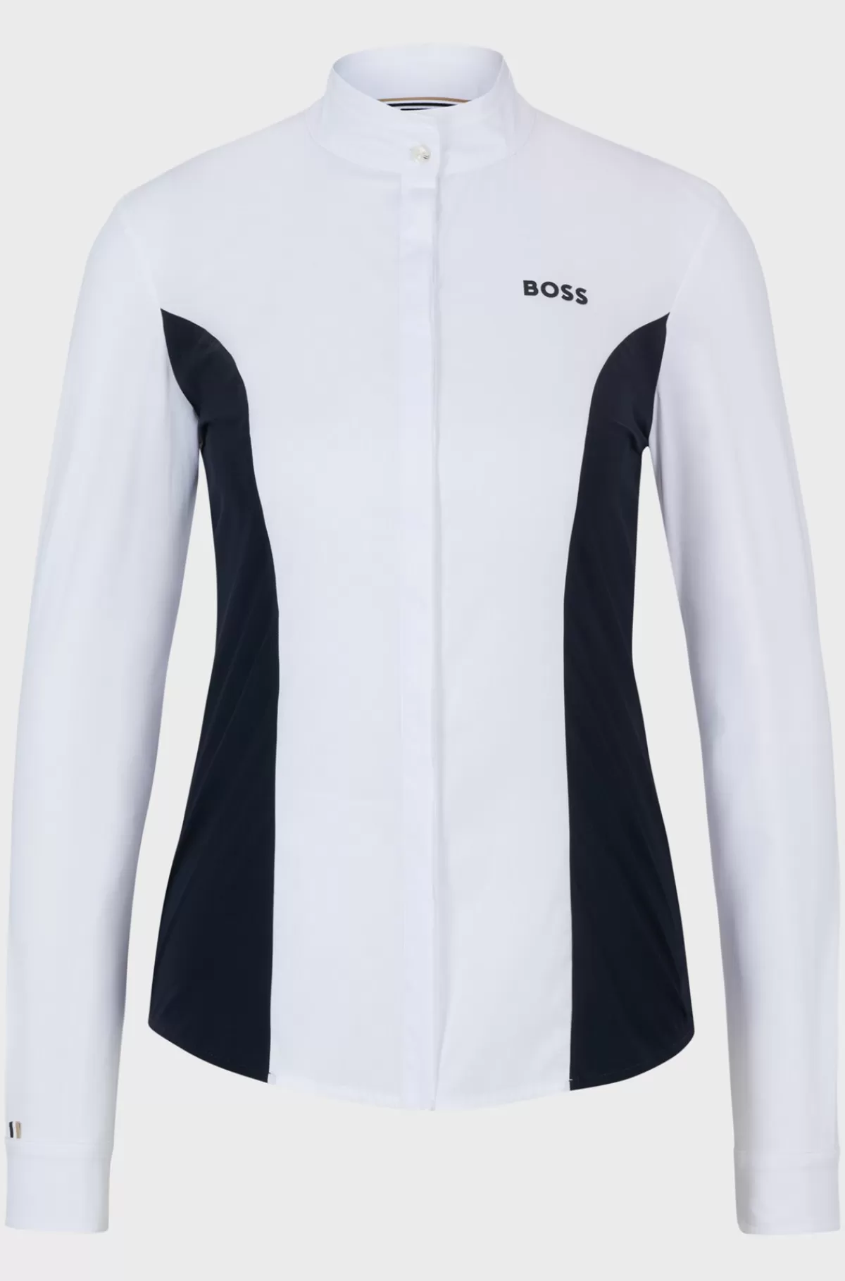 HUGO BOSS Showskjorte Til Hestesport Med Blomstret Print Og Marineblå Indlæg Hvid Shop