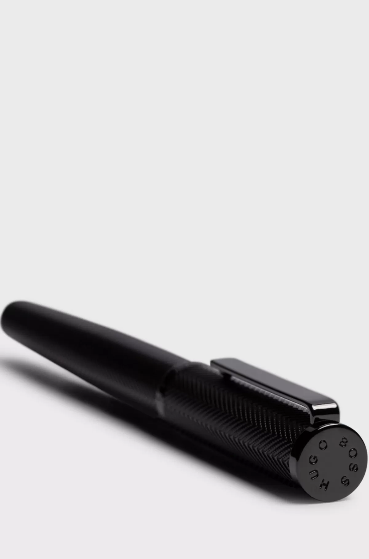 HUGO BOSS Sildebenstekstureret Rollerball Pen I Messing Sort New