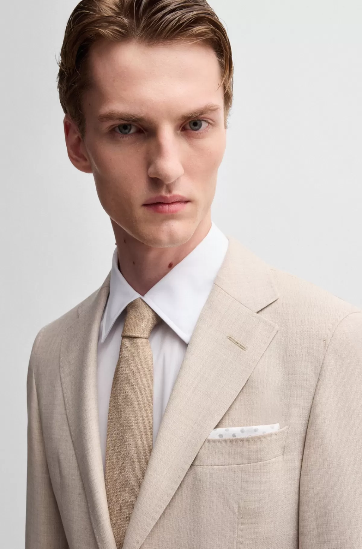 HUGO BOSS Silkelommetørklæde Med Digitale Print Beige Flash Sale
