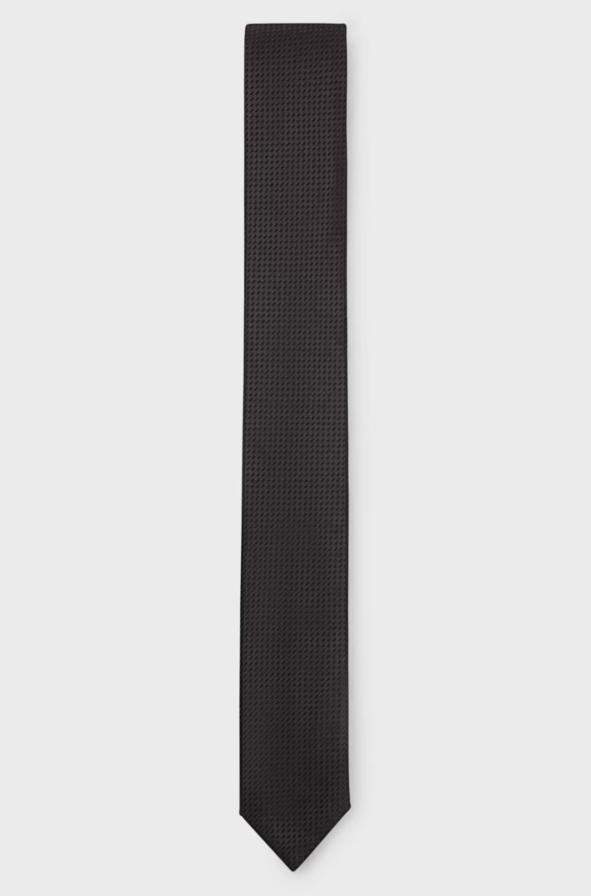 HUGO BOSS Silkeslips Med Jacquardmønster Overalt Sort Fashion