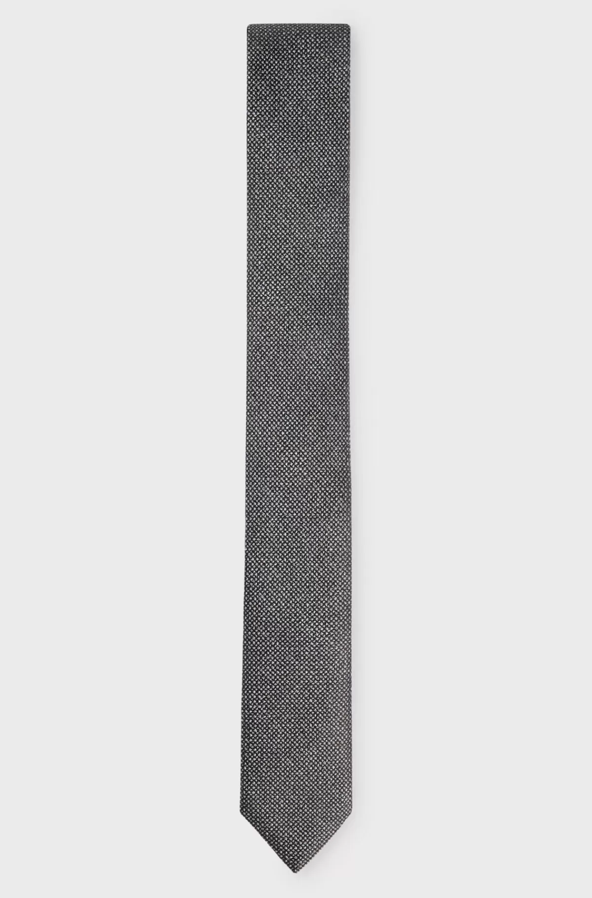 HUGO BOSS Silkeslips Med Vævet Jacquardmønster Grå Best Sale
