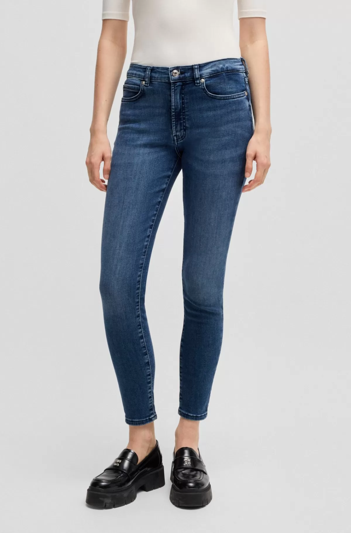 HUGO BOSS Skinny Fit Jeans I Denim Med Ekstra Stræk Blå New