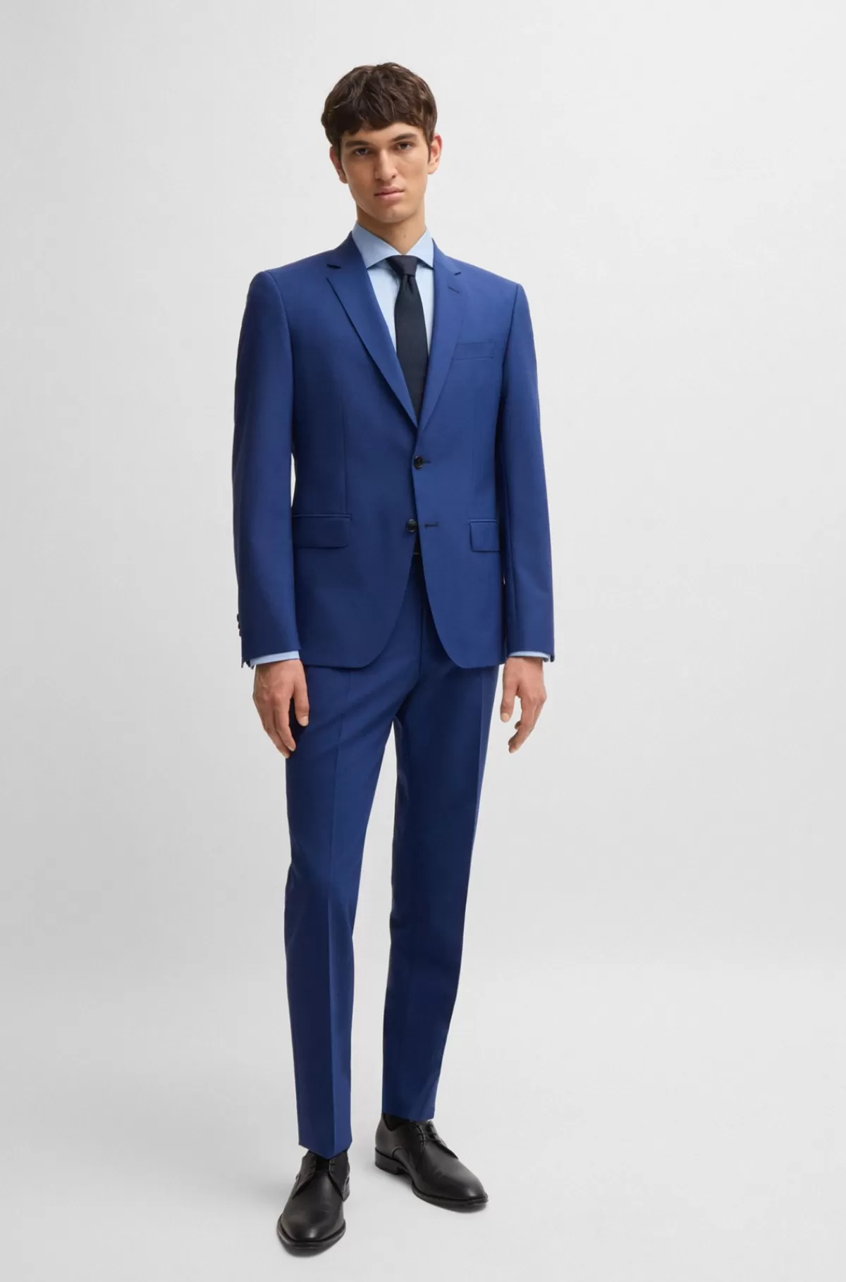 HUGO BOSS Skjorte I Almindelig Pasform I Bomuldstwill Med Stræk, Der Er Let At Stryge Lyseblå Fashion