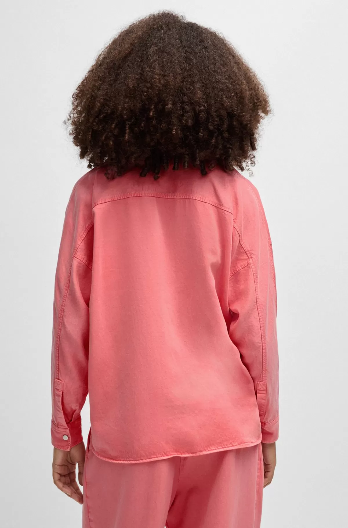 HUGO BOSS Skjorte I Blød Kanvas Med Regular Fit Og Brystlommer Lys pink Shop