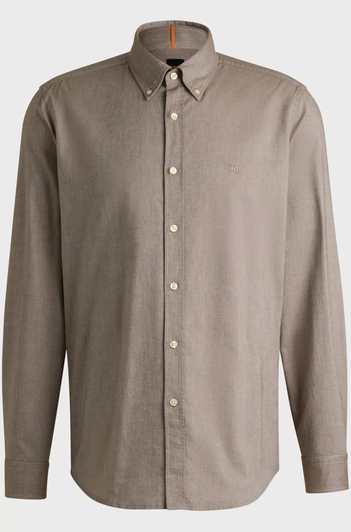 HUGO BOSS Skjorte I Oxfordbomuld Med Regular Fit Og Knapper Beige Online