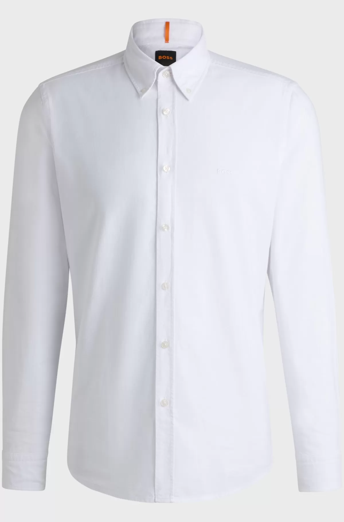 HUGO BOSS Skjorte I Oxfordbomuld Med Regular Fit Og Knapper Hvid Online