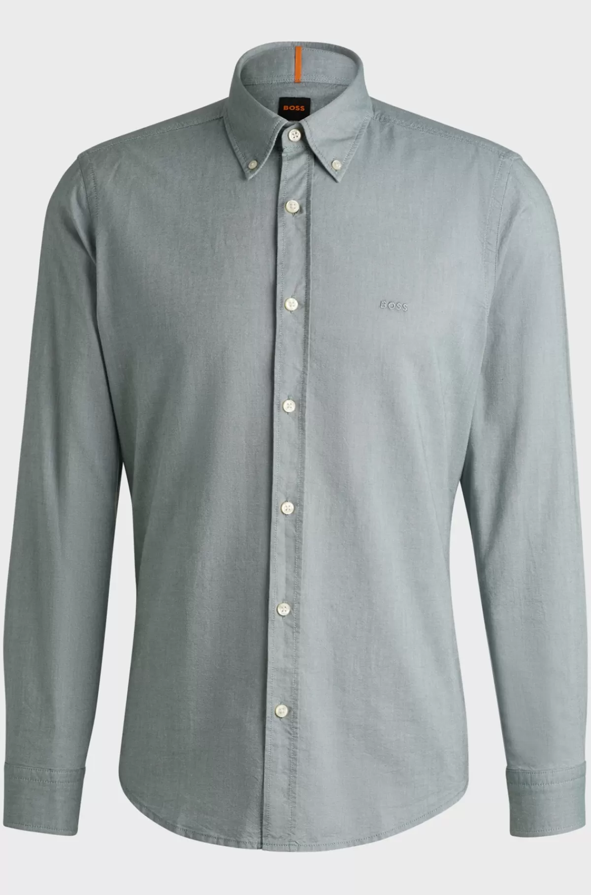 HUGO BOSS Skjorte I Oxfordbomuld Med Regular Fit Og Knapper Lysegrøn Sale