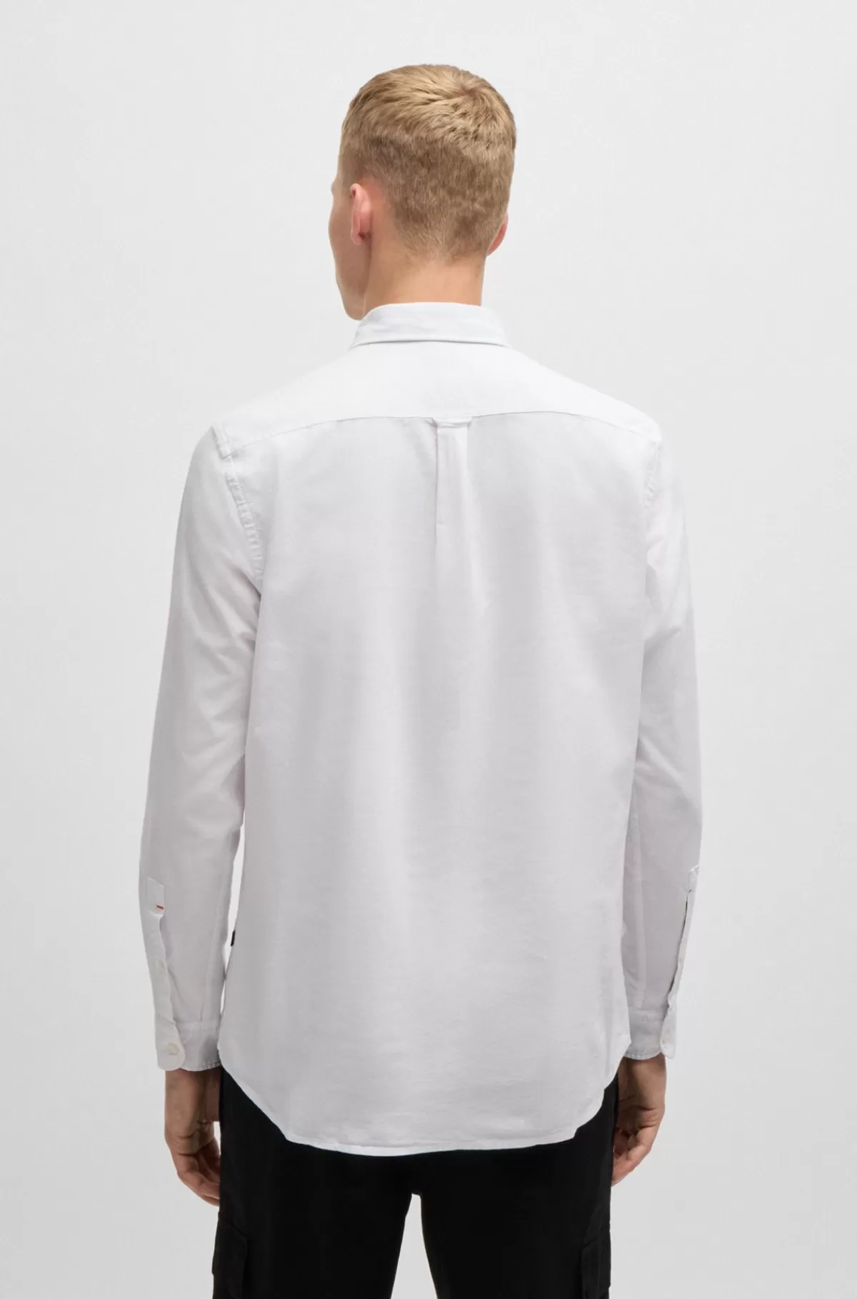 HUGO BOSS Skjorte I Oxfordbomuld Med Regular Fit Og Knapper Hvid Online