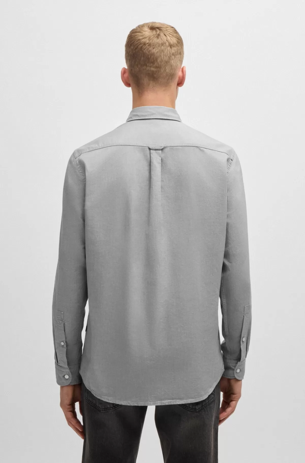 HUGO BOSS Skjorte I Oxfordbomuld Med Regular Fit Og Knapper Lysegrøn Sale