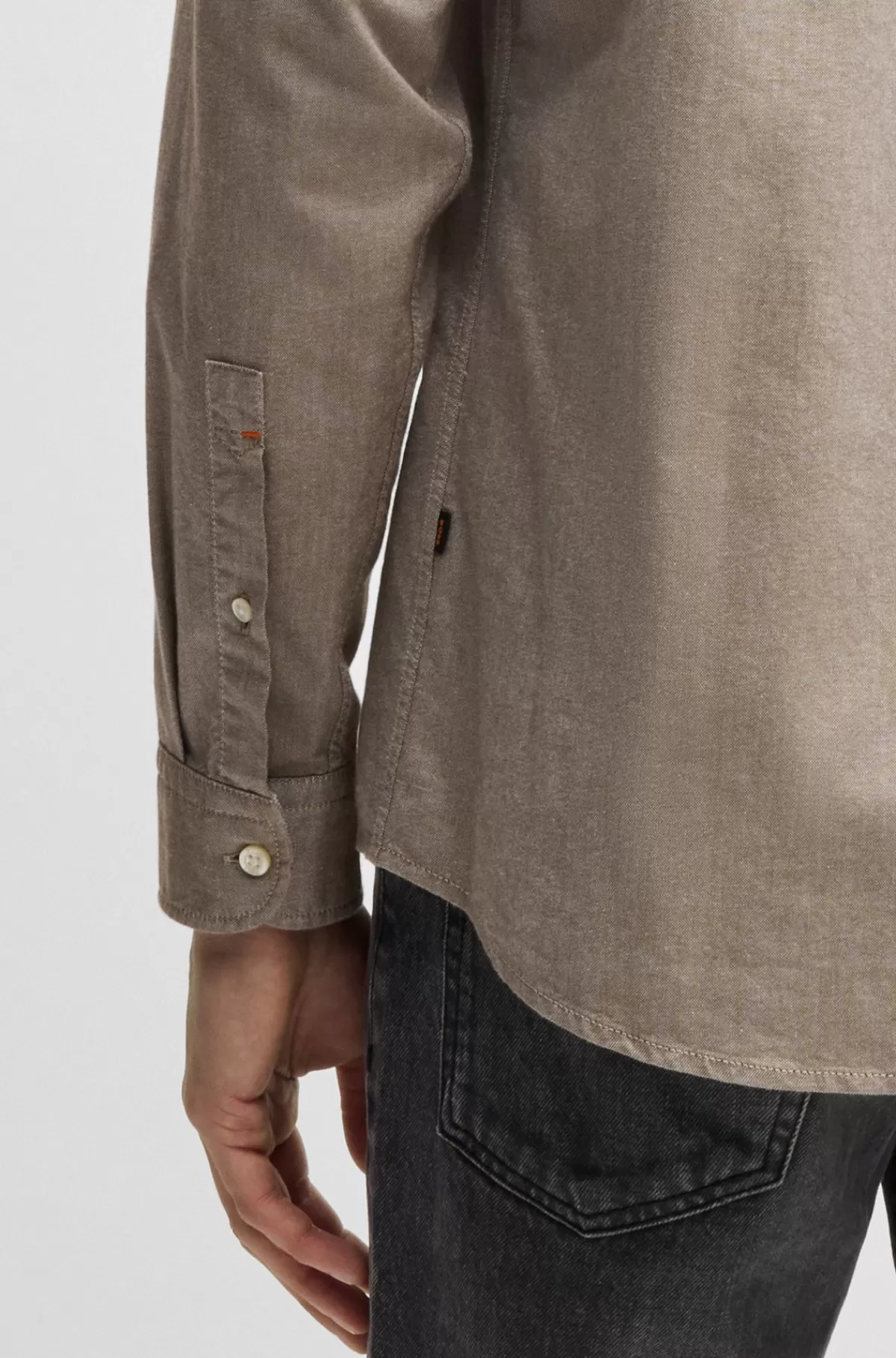 HUGO BOSS Skjorte I Oxfordbomuld Med Regular Fit Og Knapper Beige Online