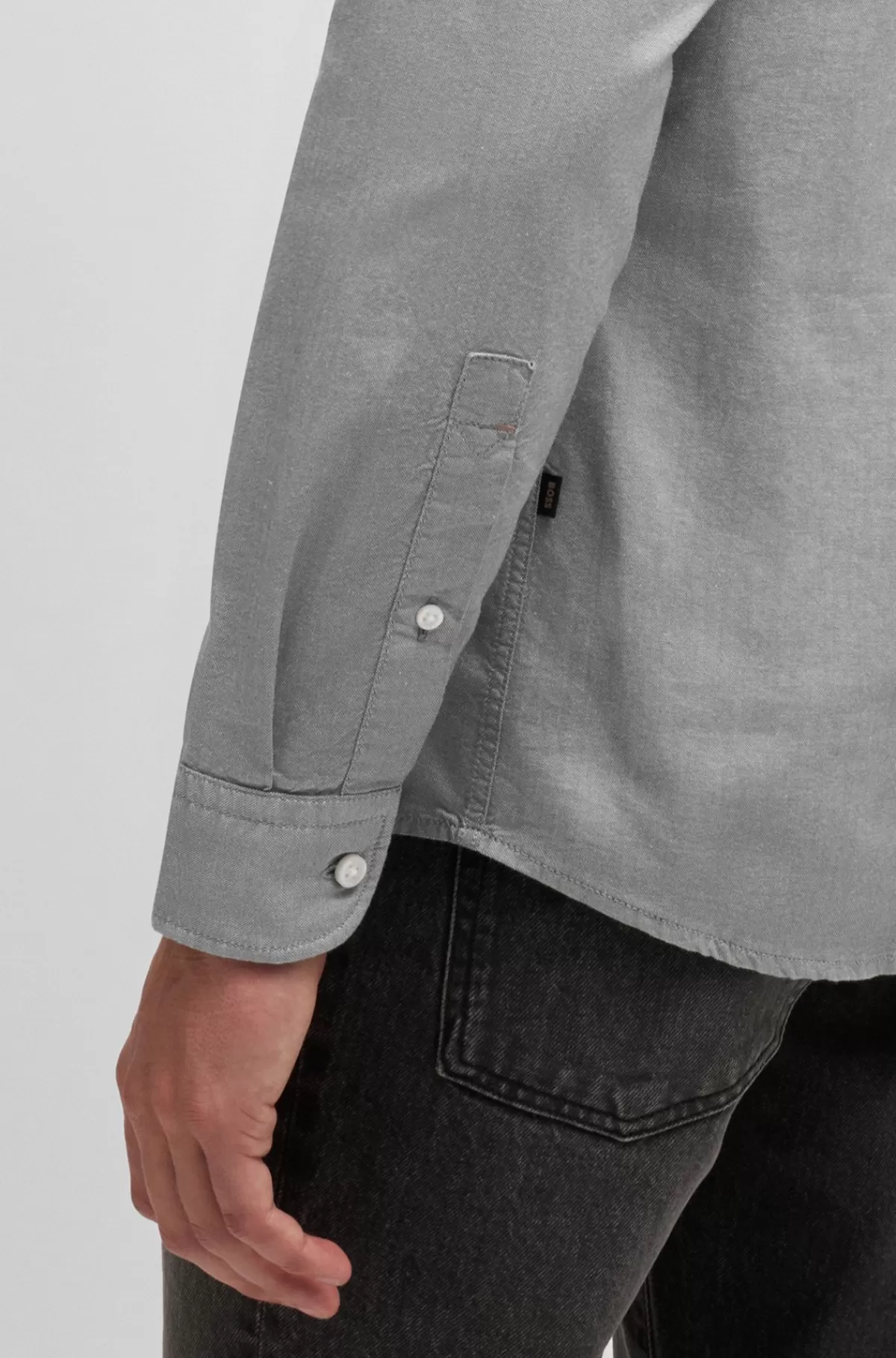 HUGO BOSS Skjorte I Oxfordbomuld Med Regular Fit Og Knapper Lysegrøn Sale