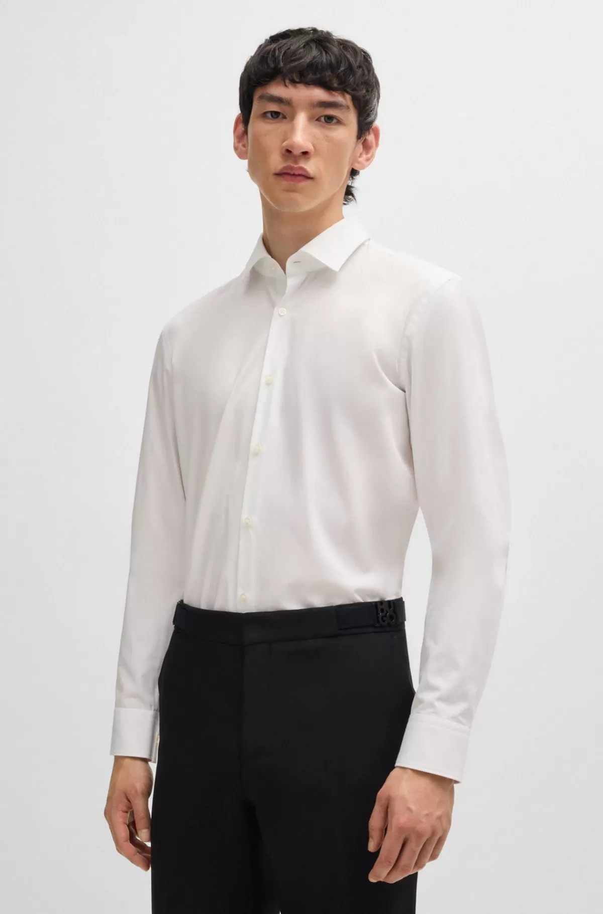 HUGO BOSS Skjorte I Slank Pasform I Bomuldspoplin, Der Er Let At Stryge Hvid Cheap